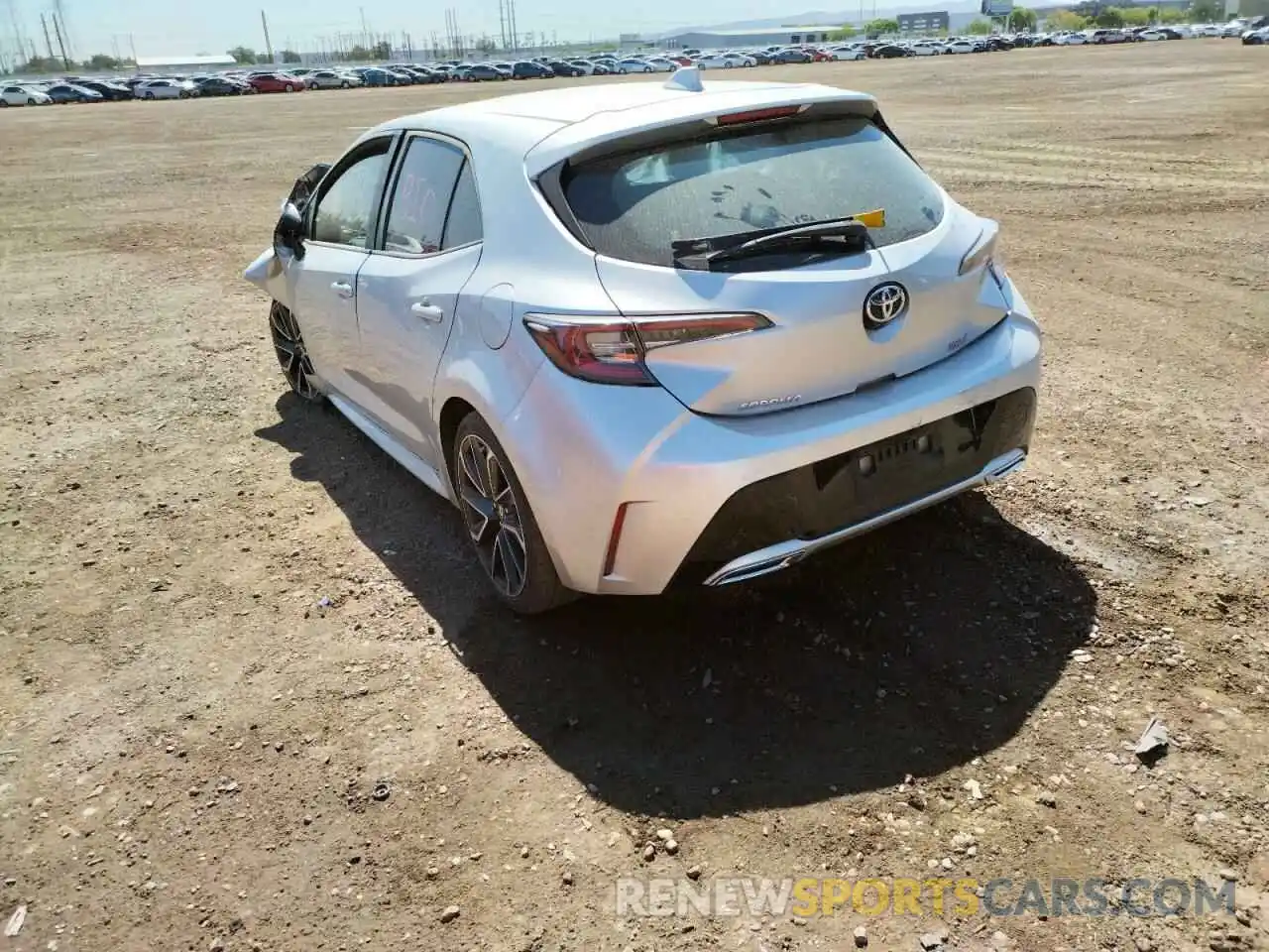 3 Photograph of a damaged car JTNK4RBE0K3007621 TOYOTA COROLLA 2019