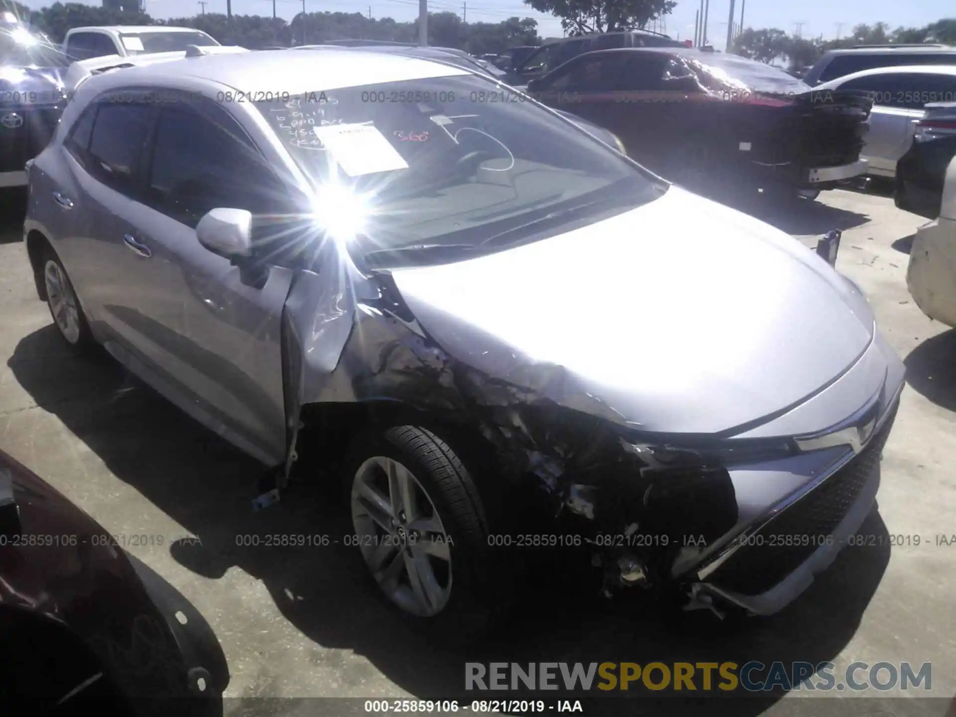 1 Photograph of a damaged car JTNK4RBE0K3025410 TOYOTA COROLLA 2019