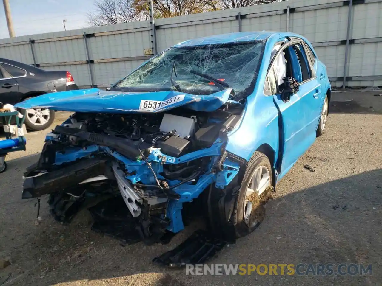 2 Photograph of a damaged car JTNK4RBE0K3030395 TOYOTA COROLLA 2019