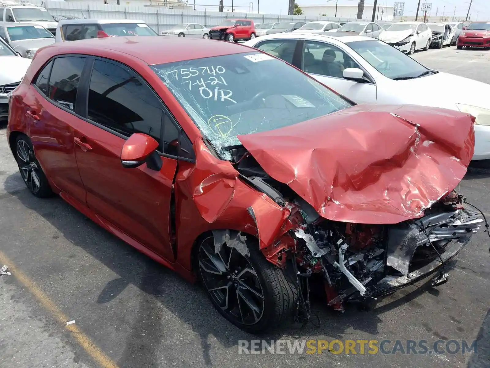 1 Photograph of a damaged car JTNK4RBE0K3039579 TOYOTA COROLLA 2019