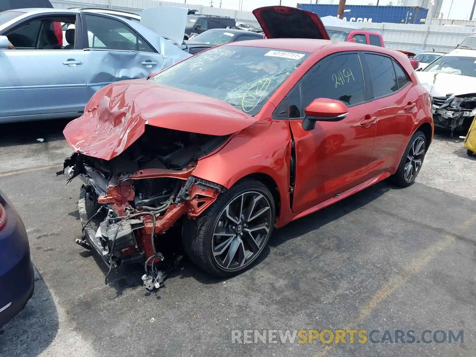 2 Photograph of a damaged car JTNK4RBE0K3039579 TOYOTA COROLLA 2019