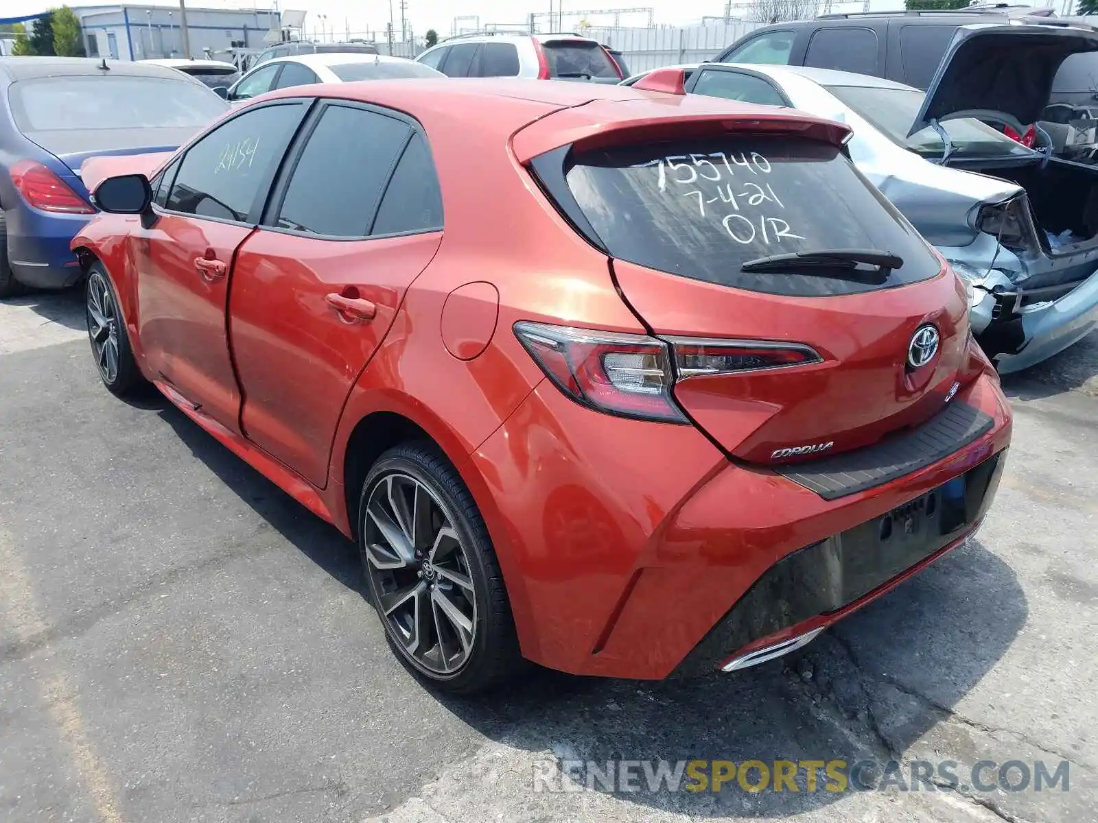 3 Photograph of a damaged car JTNK4RBE0K3039579 TOYOTA COROLLA 2019