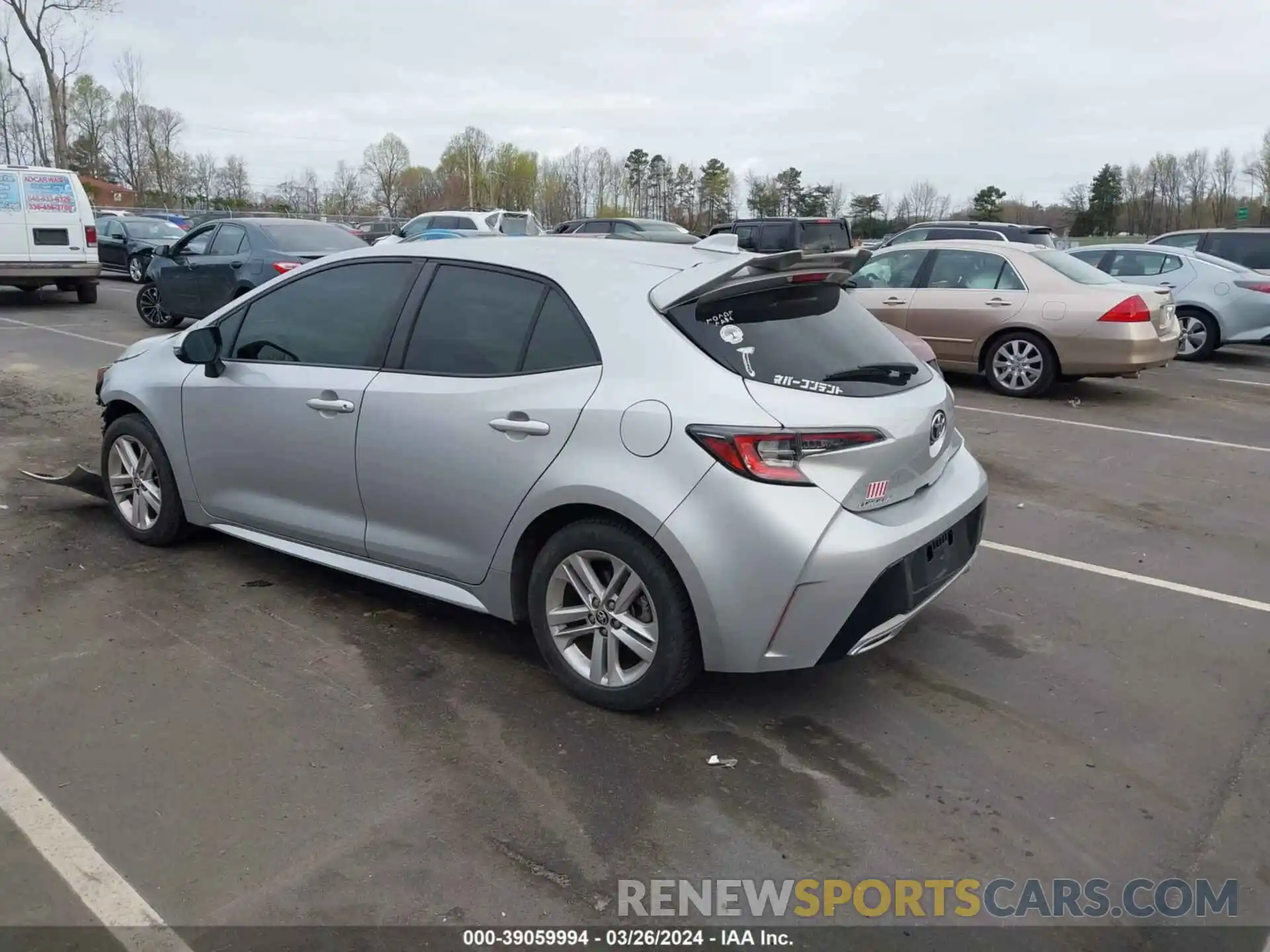 3 Photograph of a damaged car JTNK4RBE0K3043597 TOYOTA COROLLA 2019