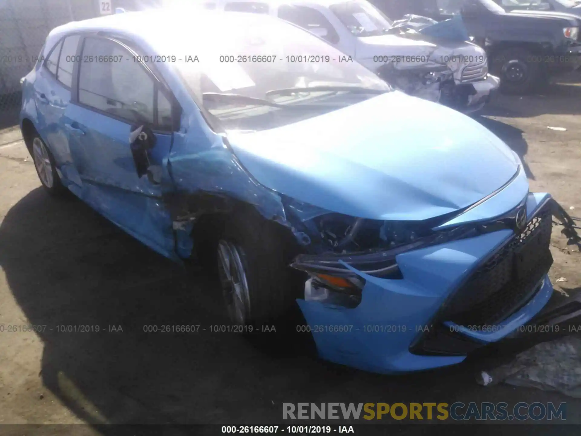 1 Photograph of a damaged car JTNK4RBE0K3043633 TOYOTA COROLLA 2019