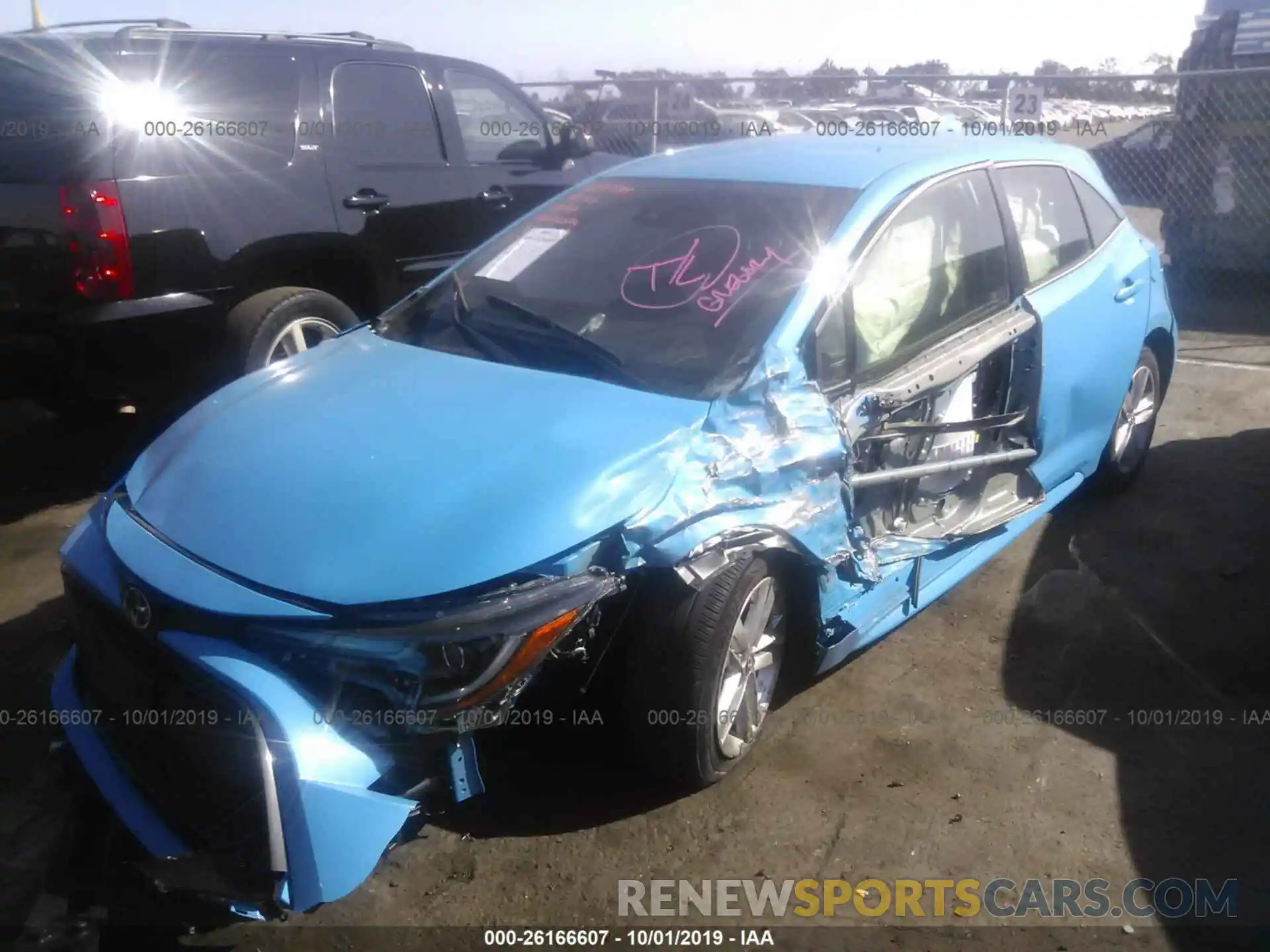 2 Photograph of a damaged car JTNK4RBE0K3043633 TOYOTA COROLLA 2019