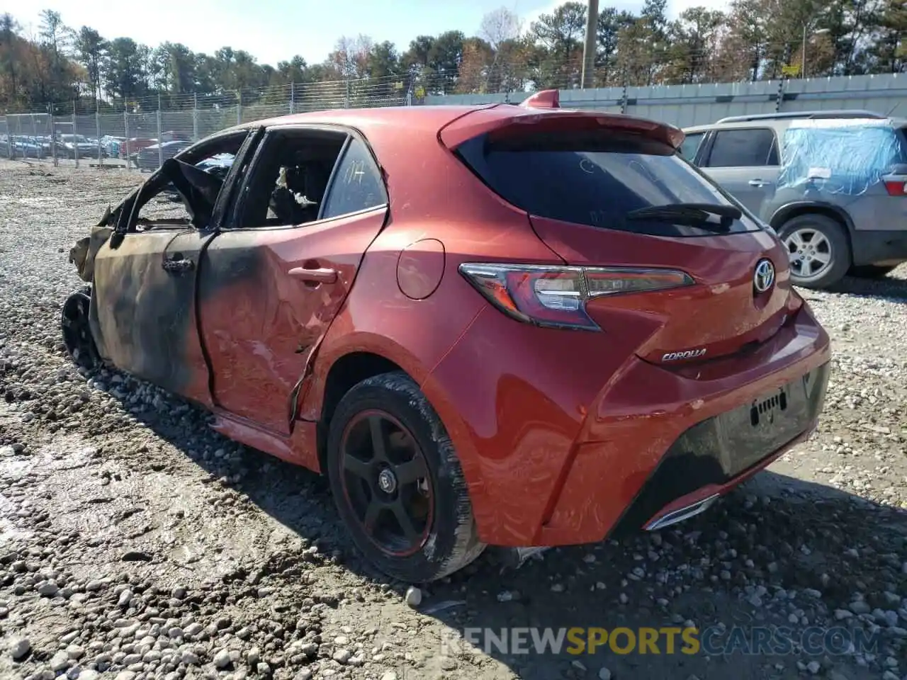 3 Photograph of a damaged car JTNK4RBE0K3043891 TOYOTA COROLLA 2019