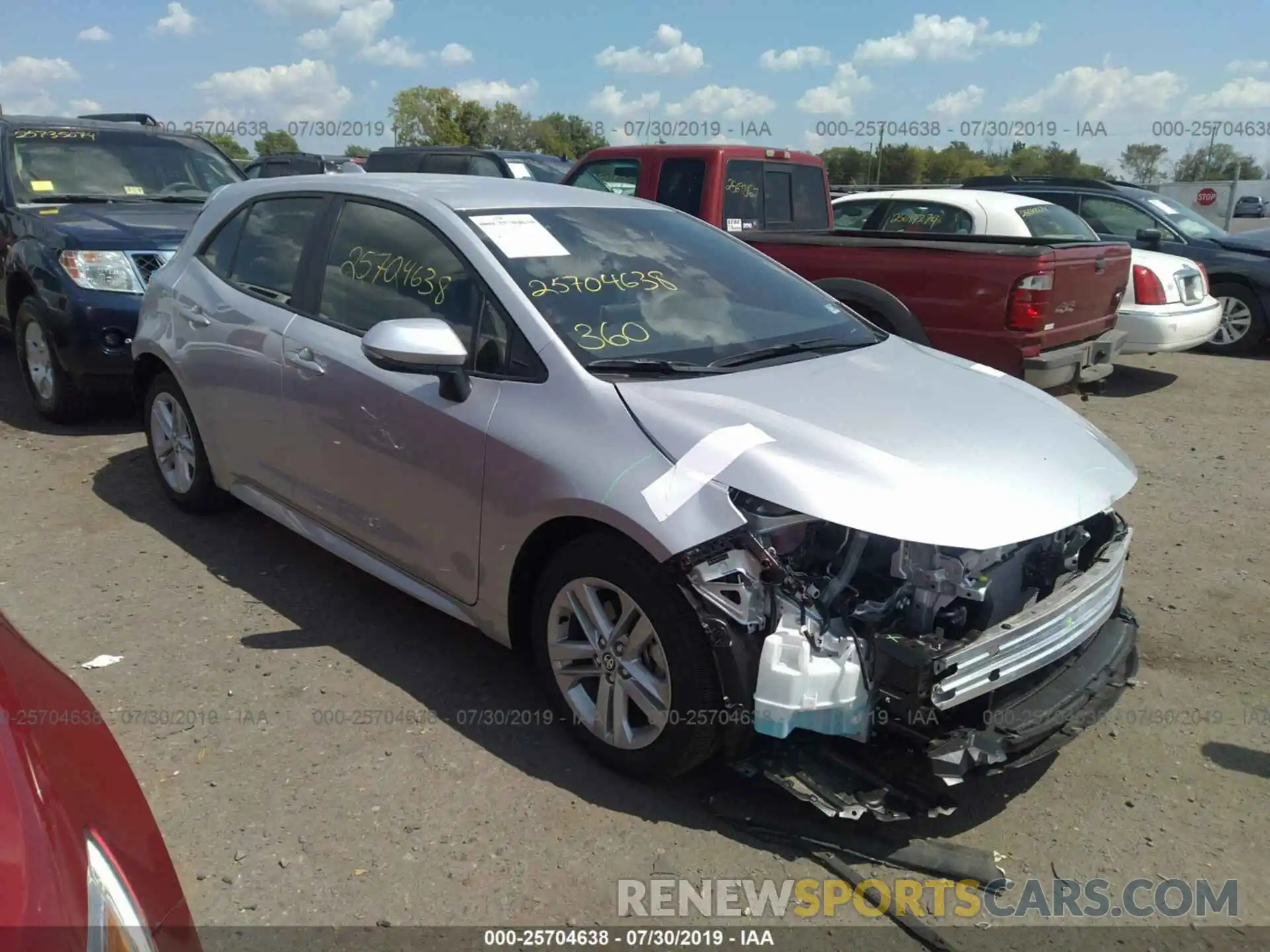 1 Photograph of a damaged car JTNK4RBE0K3052168 TOYOTA COROLLA 2019