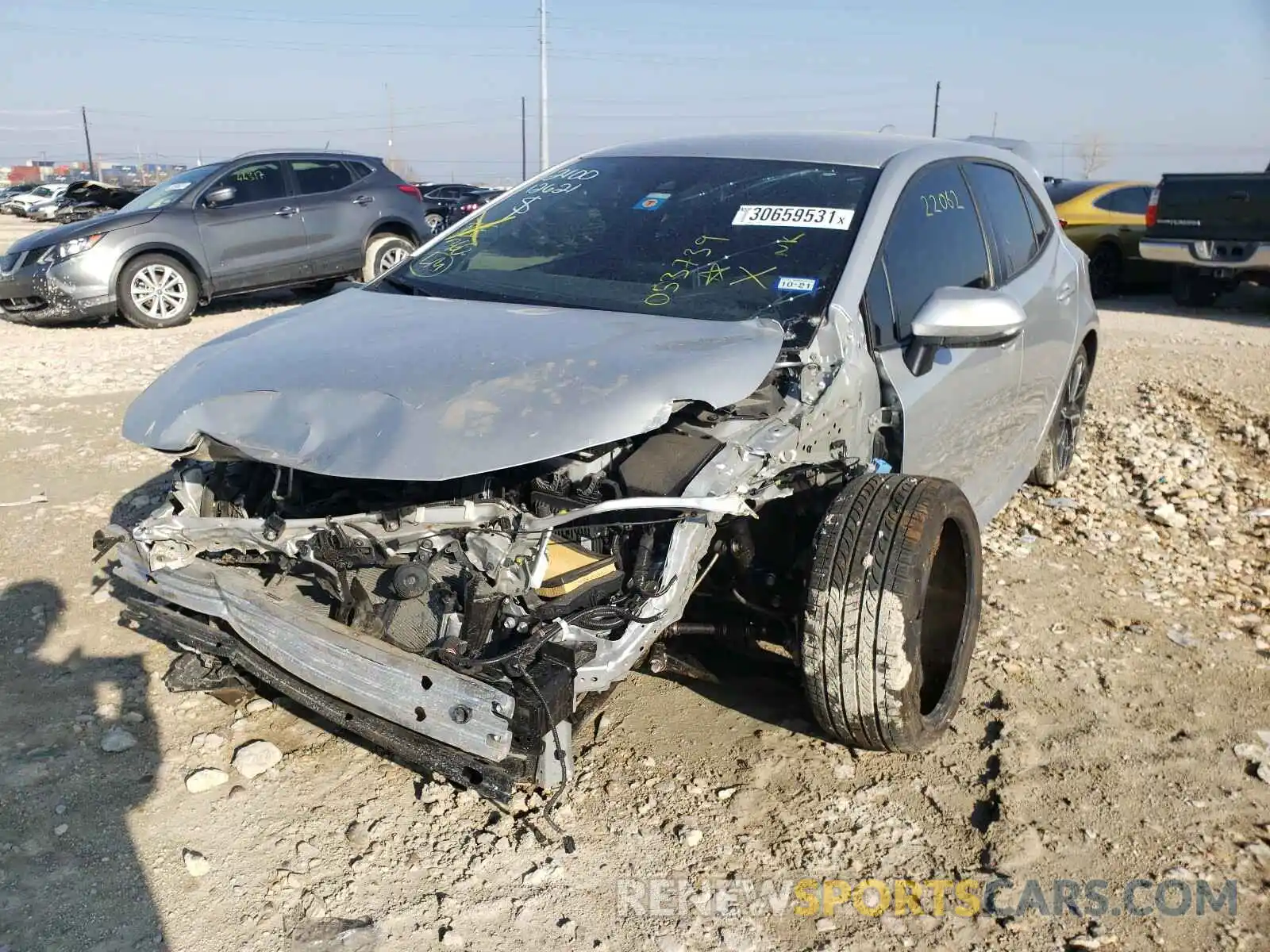 2 Photograph of a damaged car JTNK4RBE0K3053739 TOYOTA COROLLA 2019