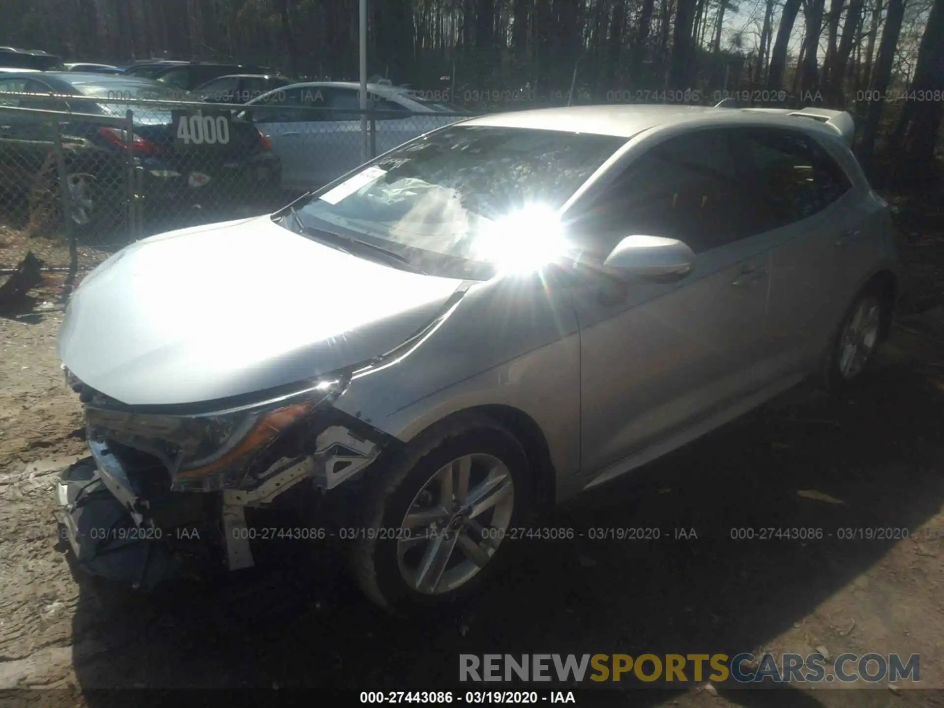 2 Photograph of a damaged car JTNK4RBE0K3056155 TOYOTA COROLLA 2019