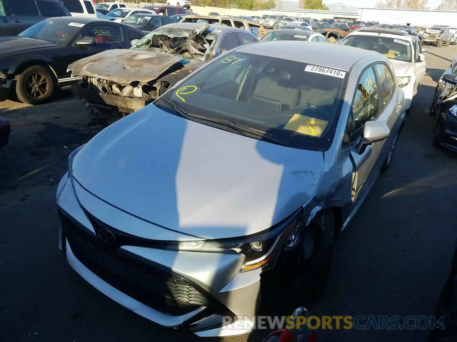 2 Photograph of a damaged car JTNK4RBE0K3070699 TOYOTA COROLLA 2019