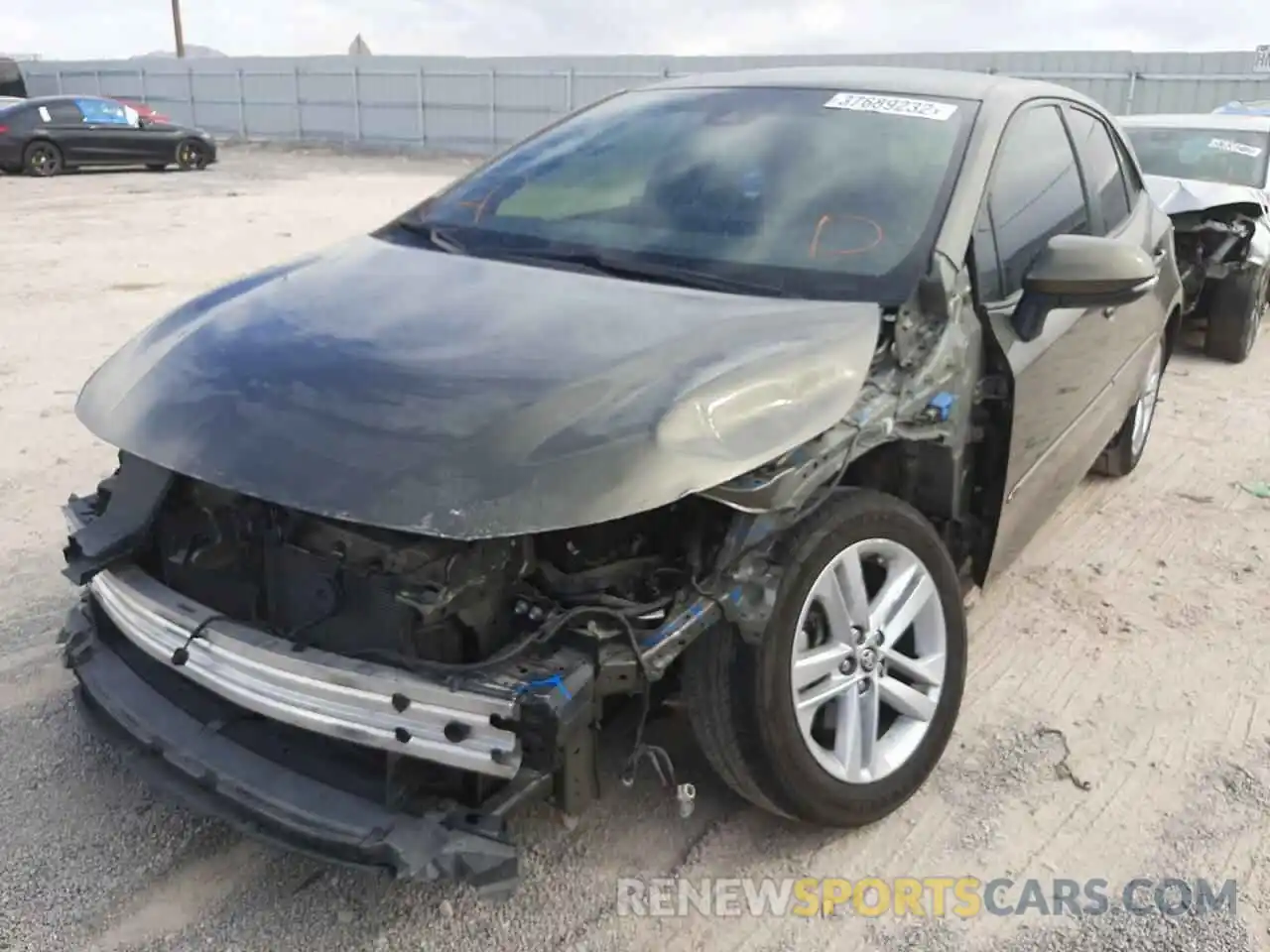 2 Photograph of a damaged car JTNK4RBE1K3007823 TOYOTA COROLLA 2019