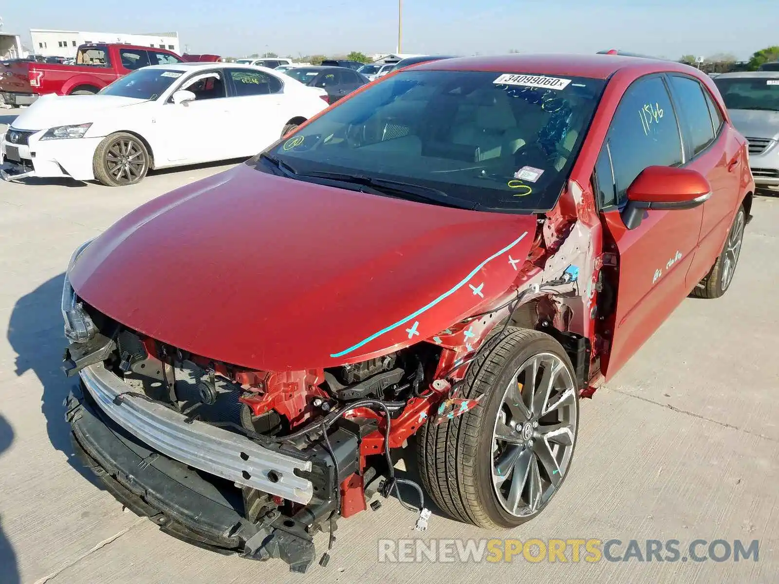 2 Photograph of a damaged car JTNK4RBE1K3037291 TOYOTA COROLLA 2019