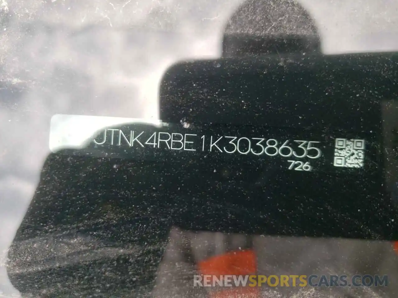 10 Photograph of a damaged car JTNK4RBE1K3038635 TOYOTA COROLLA 2019