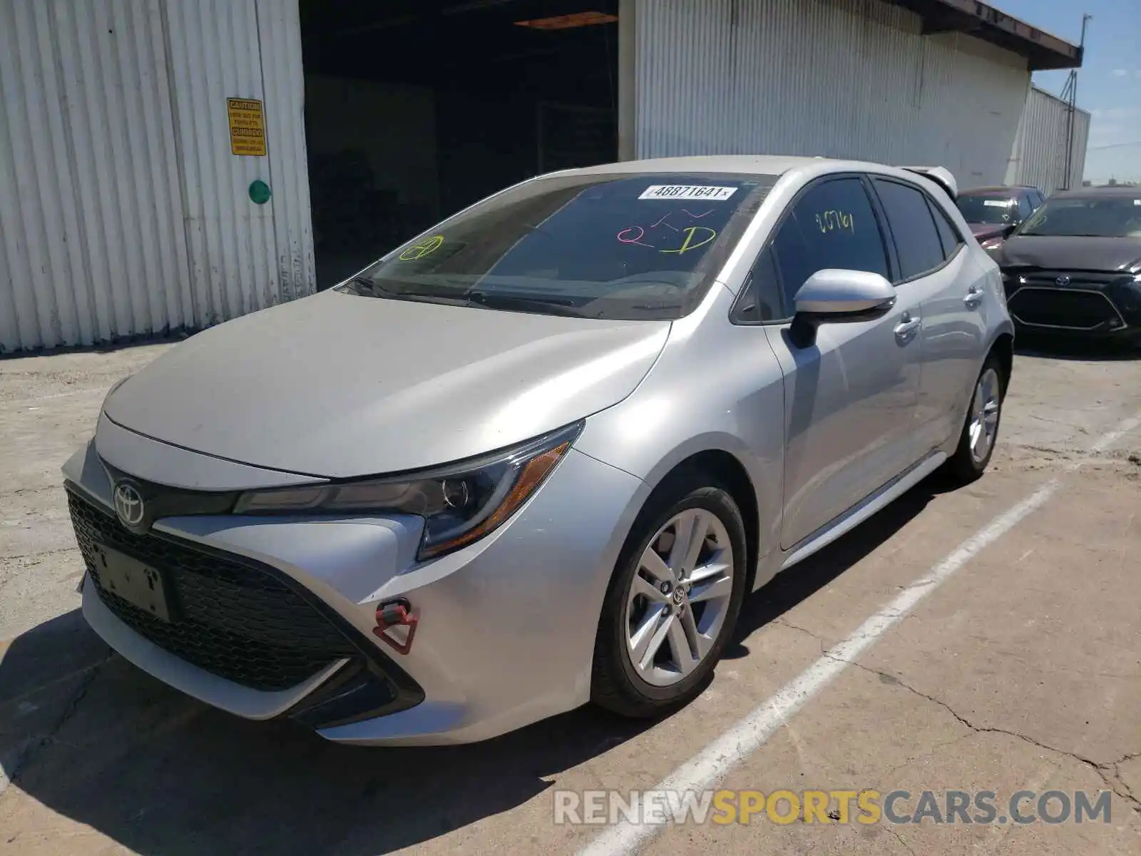 2 Photograph of a damaged car JTNK4RBE1K3040109 TOYOTA COROLLA 2019