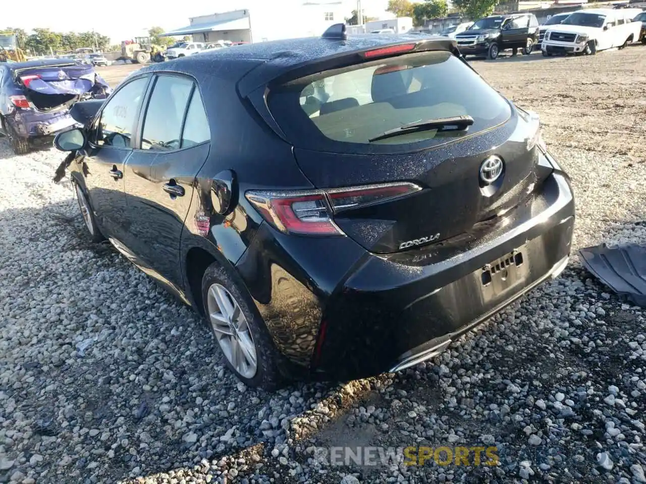 3 Photograph of a damaged car JTNK4RBE1K3040191 TOYOTA COROLLA 2019