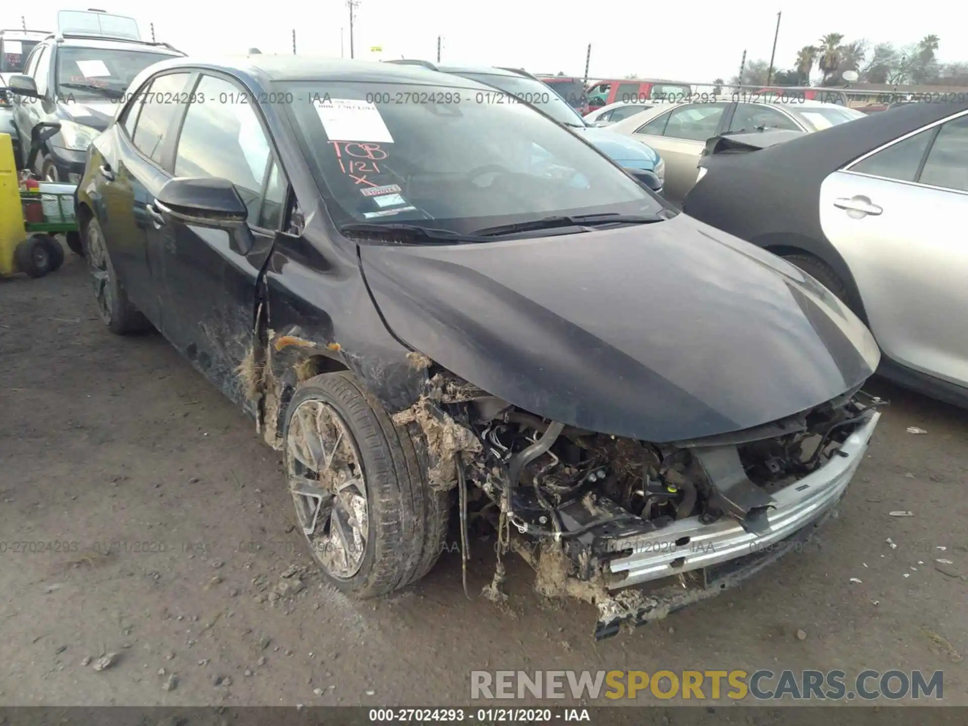 1 Photograph of a damaged car JTNK4RBE1K3043916 TOYOTA COROLLA 2019