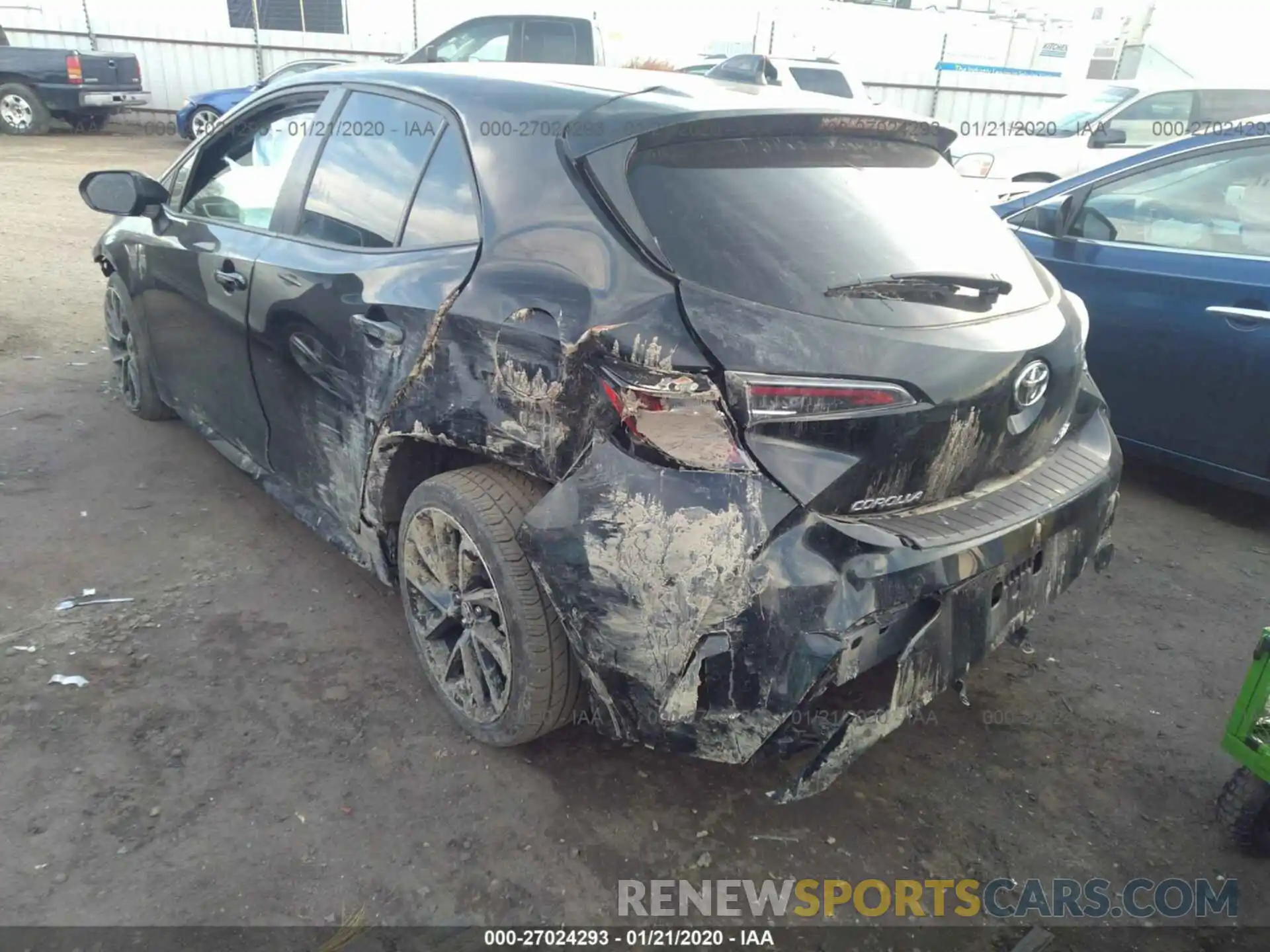 3 Photograph of a damaged car JTNK4RBE1K3043916 TOYOTA COROLLA 2019