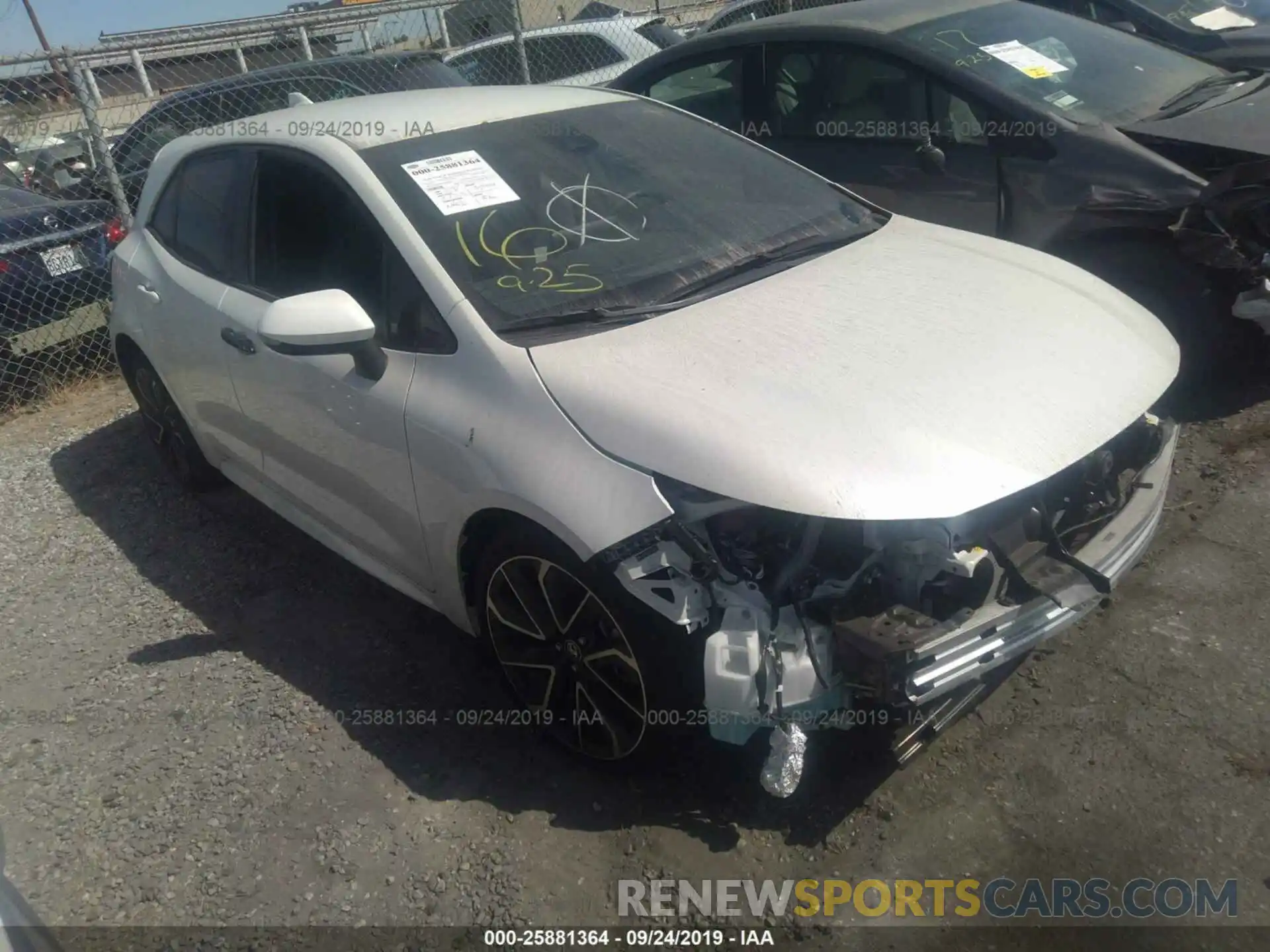 1 Photograph of a damaged car JTNK4RBE1K3054463 TOYOTA COROLLA 2019