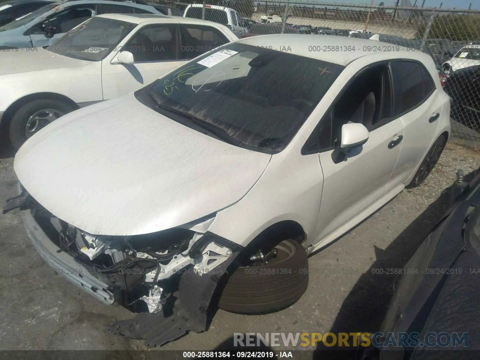 2 Photograph of a damaged car JTNK4RBE1K3054463 TOYOTA COROLLA 2019