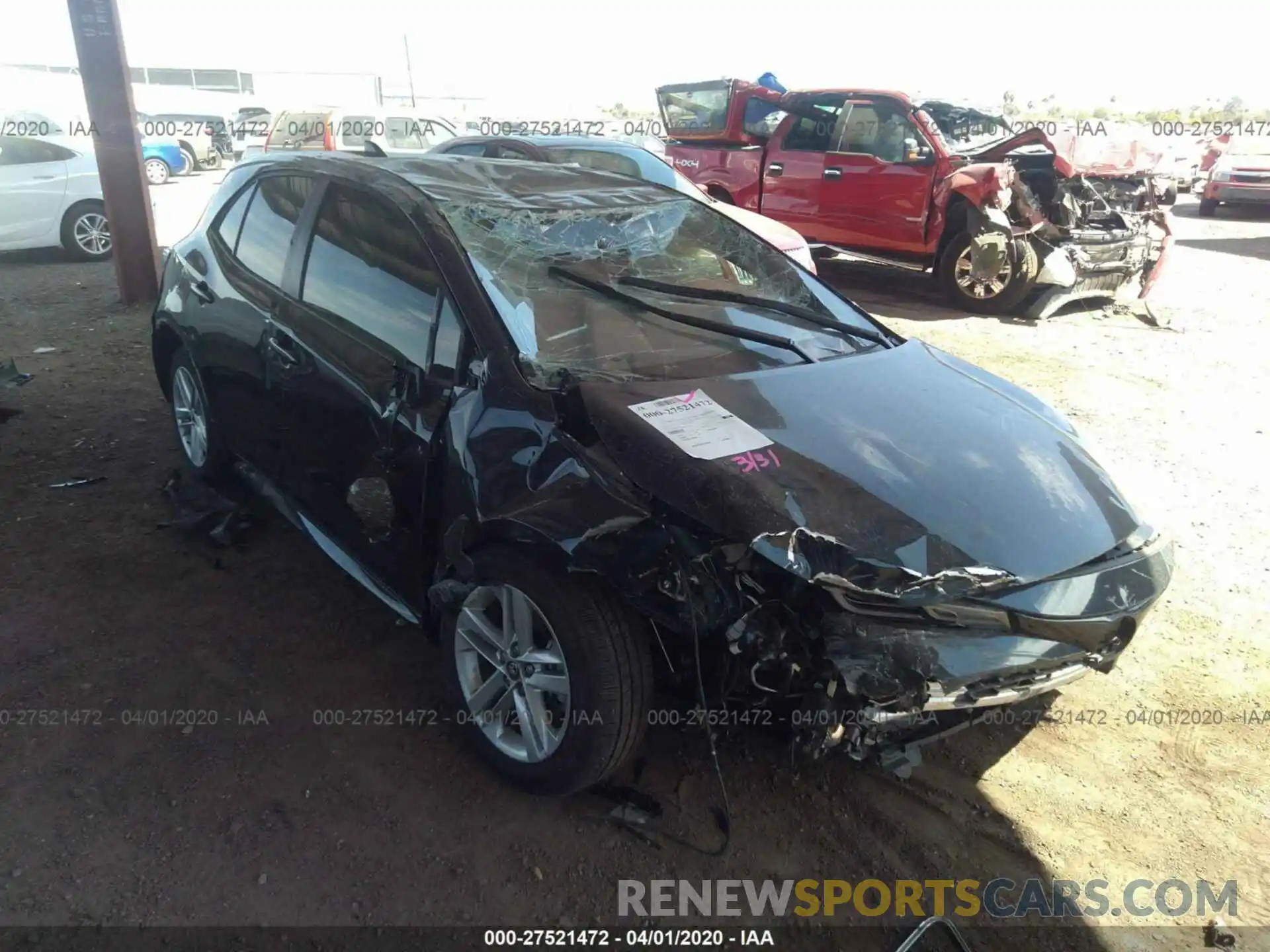 1 Photograph of a damaged car JTNK4RBE1K3058464 TOYOTA COROLLA 2019