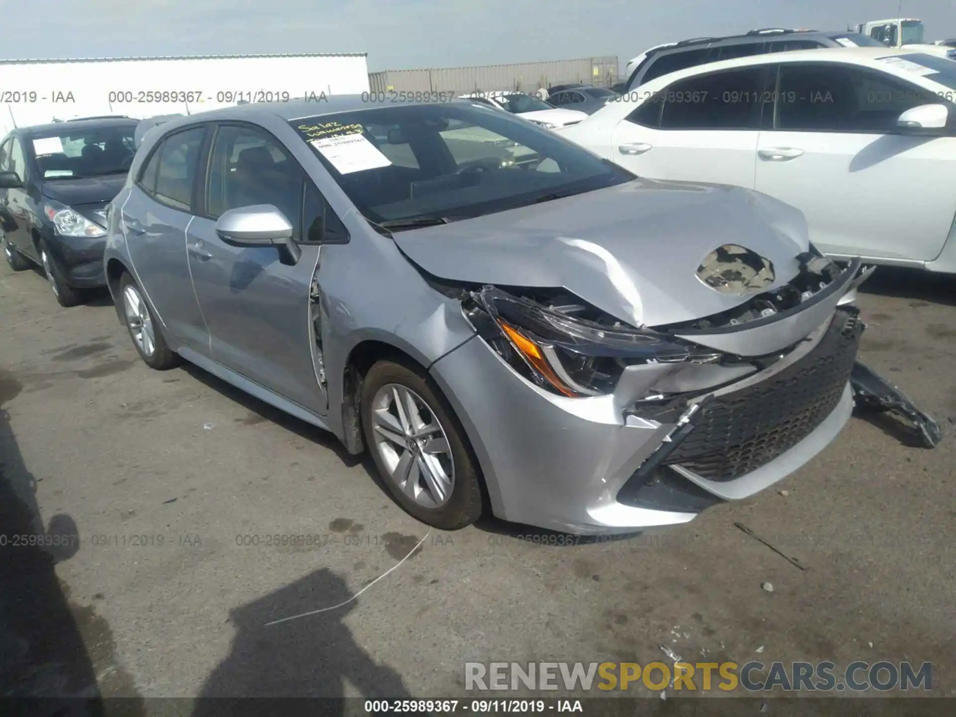 1 Photograph of a damaged car JTNK4RBE2K3011931 TOYOTA COROLLA 2019