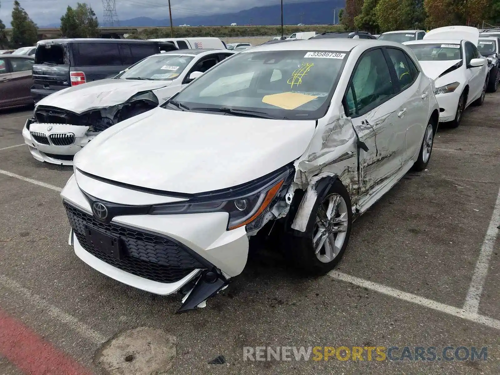 2 Photograph of a damaged car JTNK4RBE2K3013579 TOYOTA COROLLA 2019