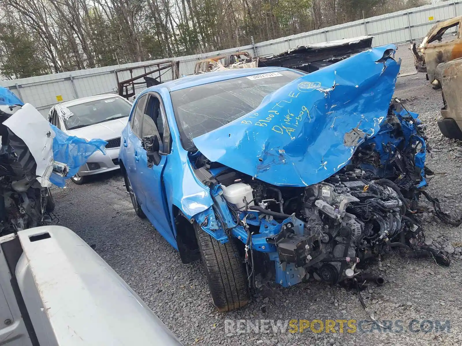 1 Photograph of a damaged car JTNK4RBE2K3033119 TOYOTA COROLLA 2019