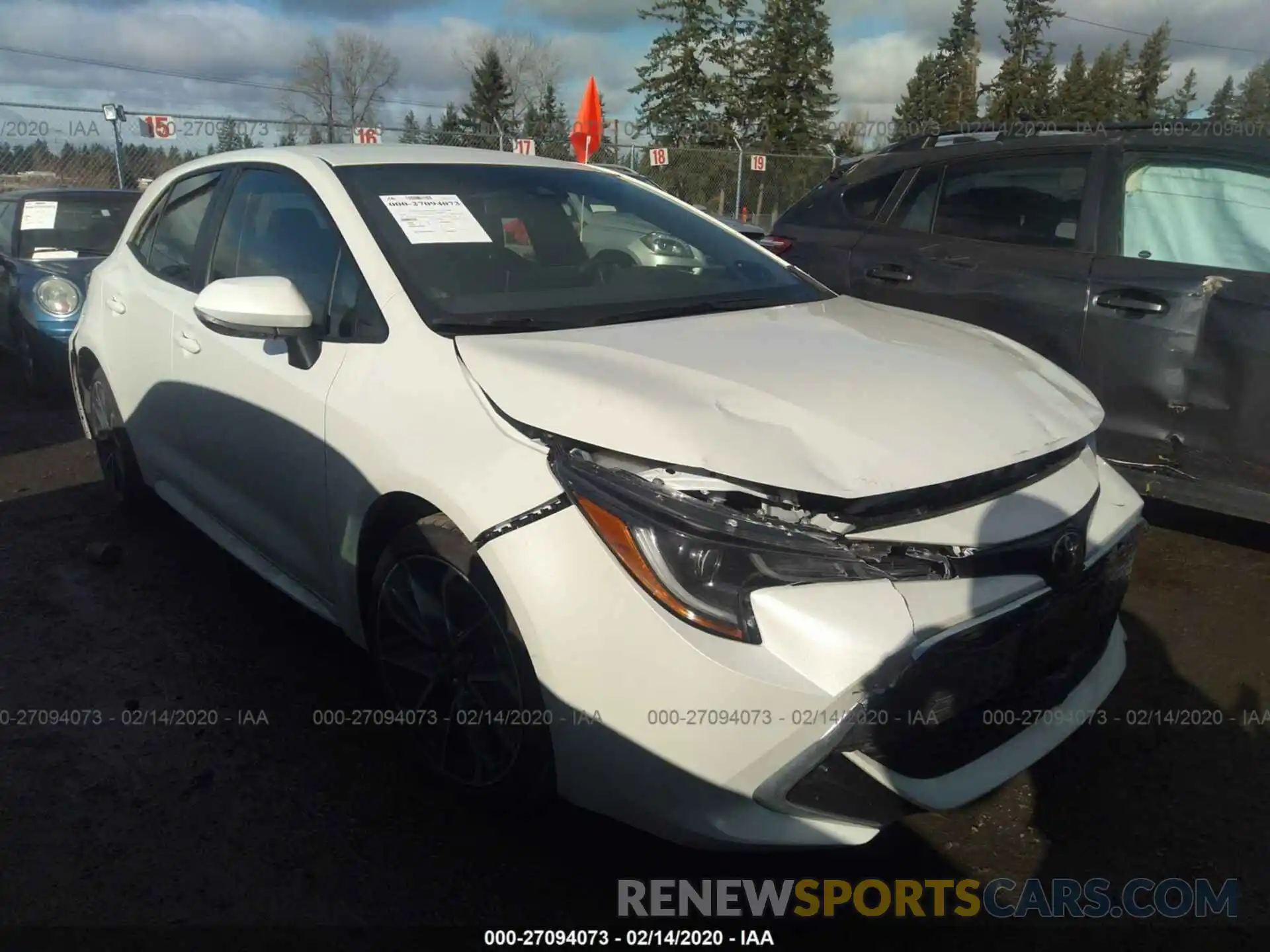 1 Photograph of a damaged car JTNK4RBE2K3038899 TOYOTA COROLLA 2019