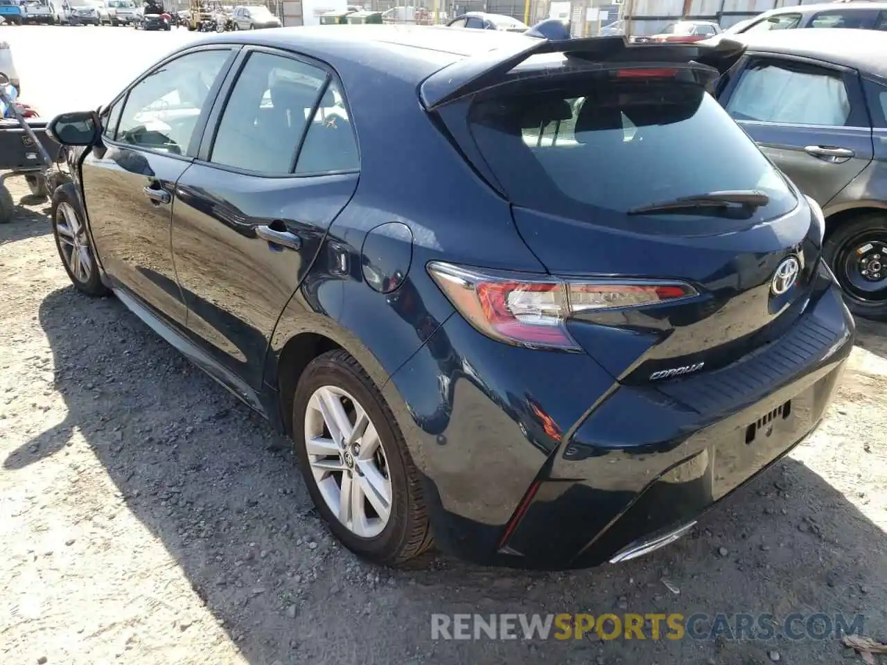 3 Photograph of a damaged car JTNK4RBE2K3043620 TOYOTA COROLLA 2019