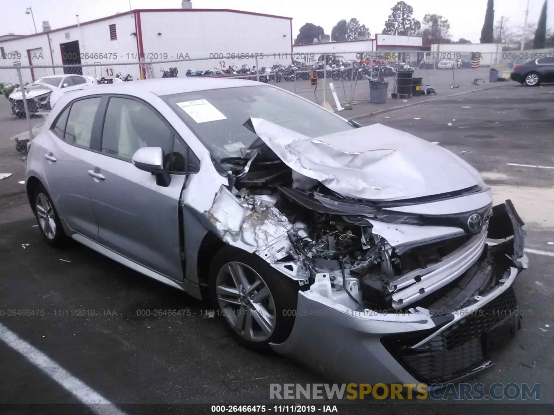 1 Photograph of a damaged car JTNK4RBE2K3043956 TOYOTA COROLLA 2019