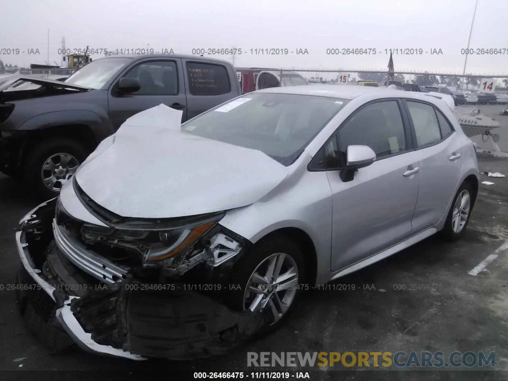 2 Photograph of a damaged car JTNK4RBE2K3043956 TOYOTA COROLLA 2019