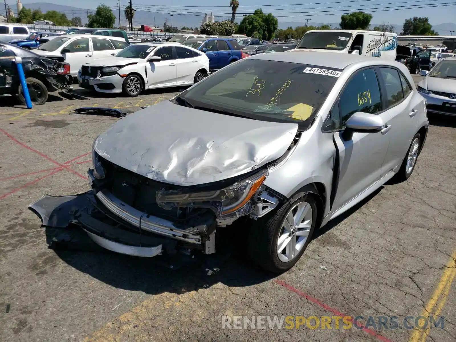 2 Photograph of a damaged car JTNK4RBE2K3046243 TOYOTA COROLLA 2019