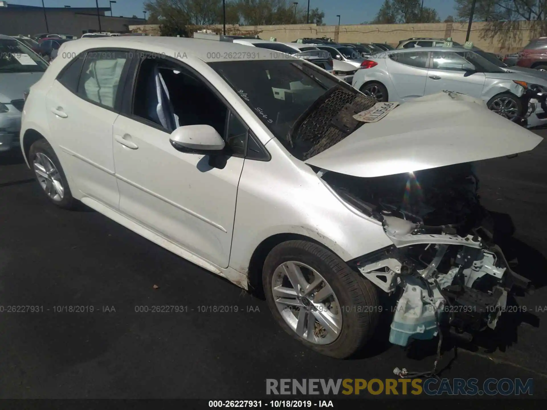 1 Photograph of a damaged car JTNK4RBE2K3055783 TOYOTA COROLLA 2019