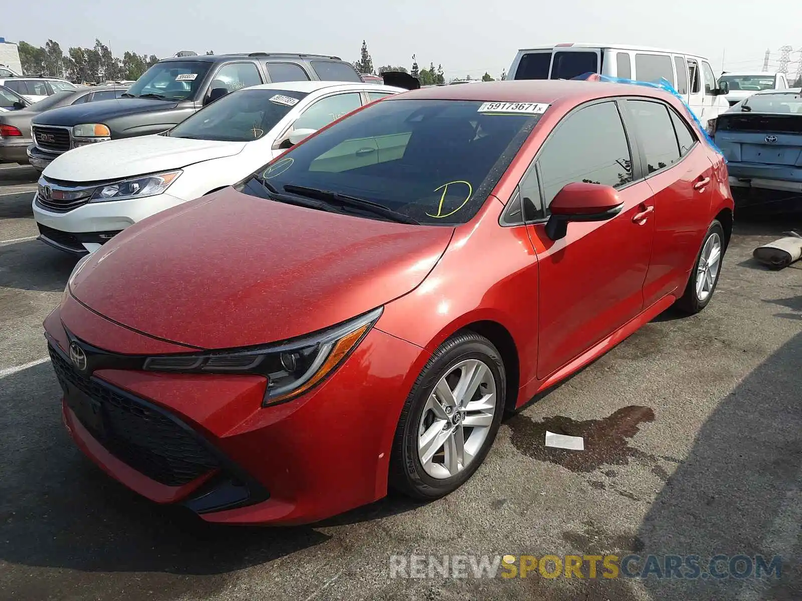 2 Photograph of a damaged car JTNK4RBE3K3005684 TOYOTA COROLLA 2019