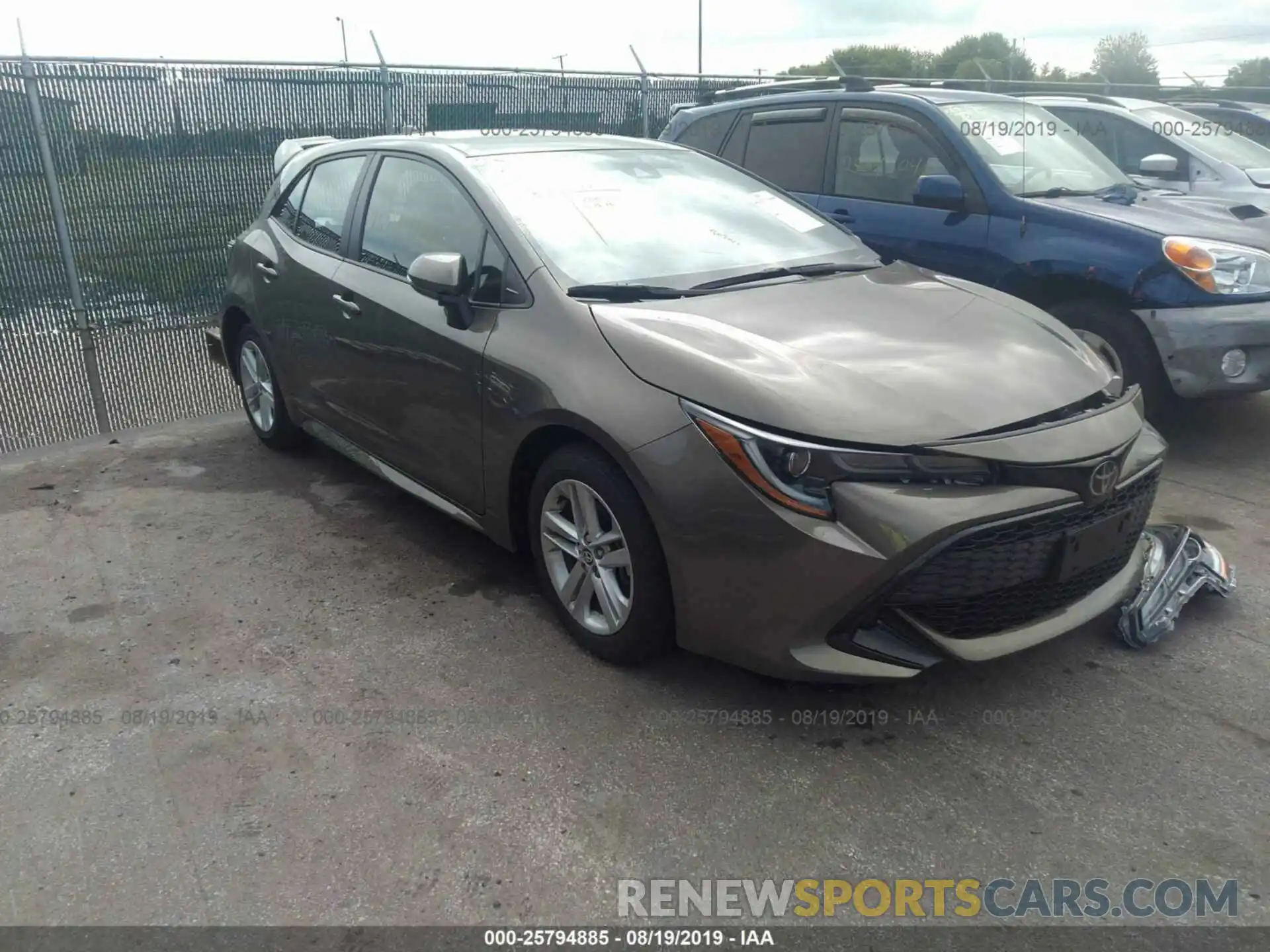 1 Photograph of a damaged car JTNK4RBE3K3016068 TOYOTA COROLLA 2019