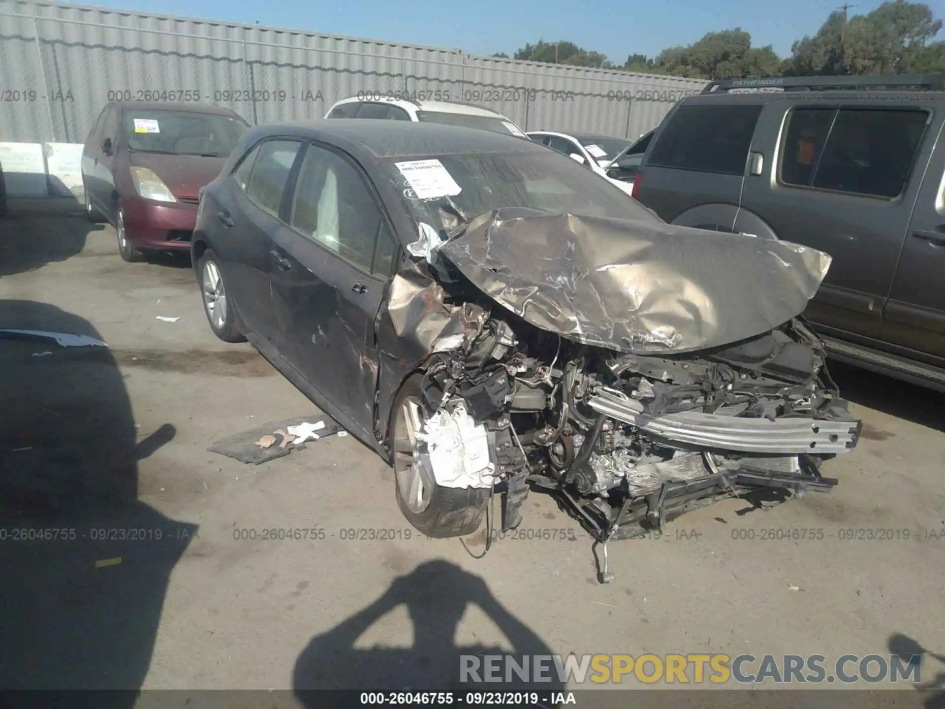 1 Photograph of a damaged car JTNK4RBE3K3033145 TOYOTA COROLLA 2019