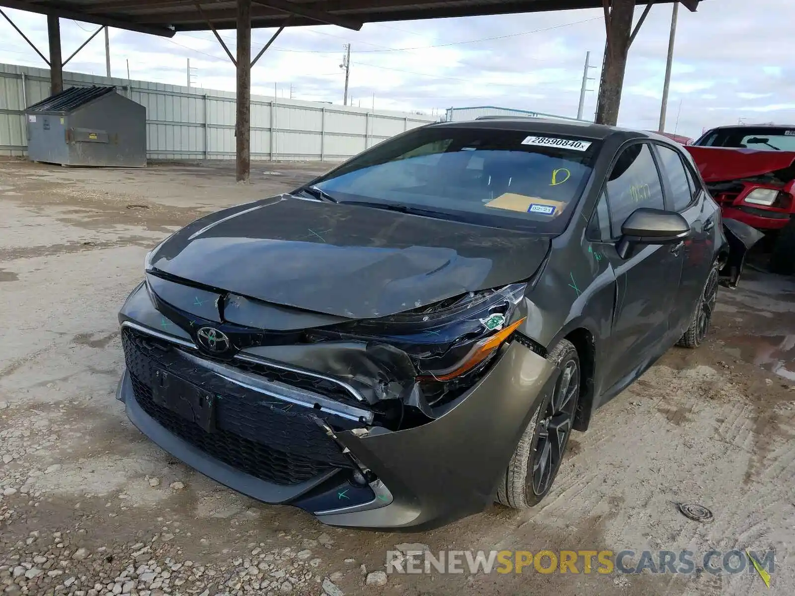 2 Photograph of a damaged car JTNK4RBE3K3033291 TOYOTA COROLLA 2019