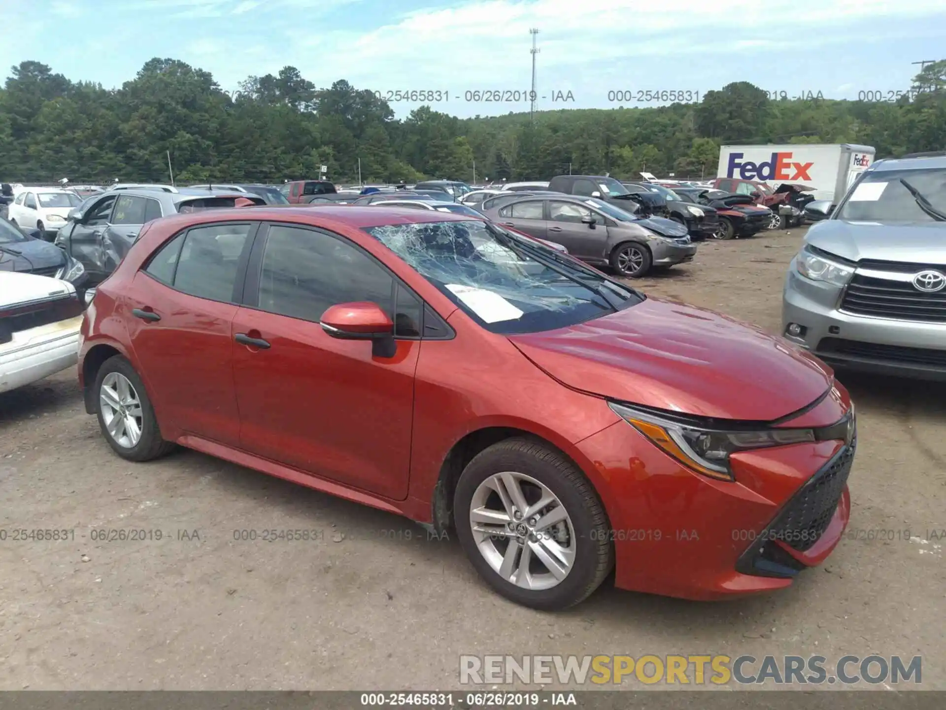 1 Photograph of a damaged car JTNK4RBE3K3040841 TOYOTA COROLLA 2019