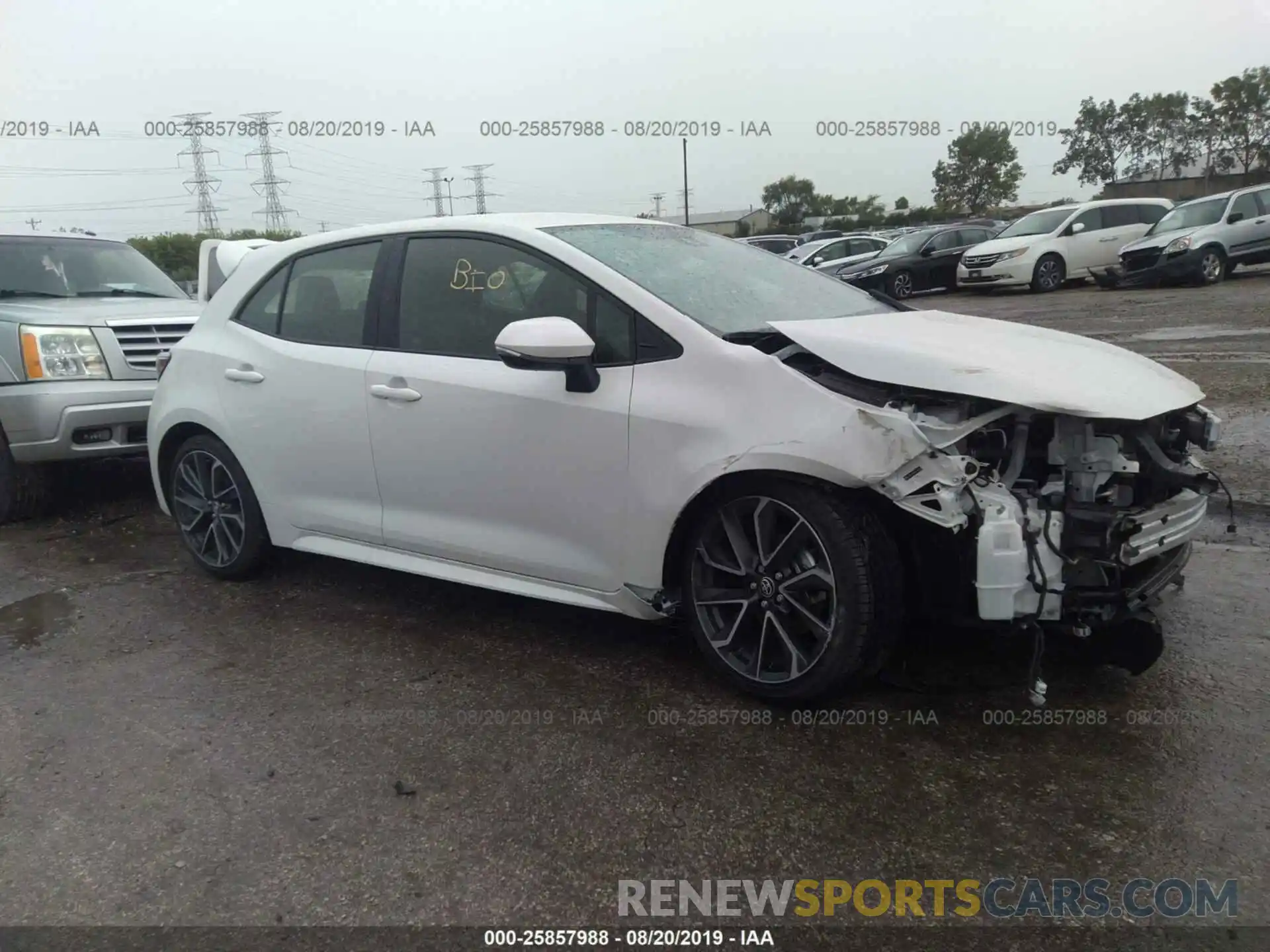 1 Photograph of a damaged car JTNK4RBE3K3042055 TOYOTA COROLLA 2019