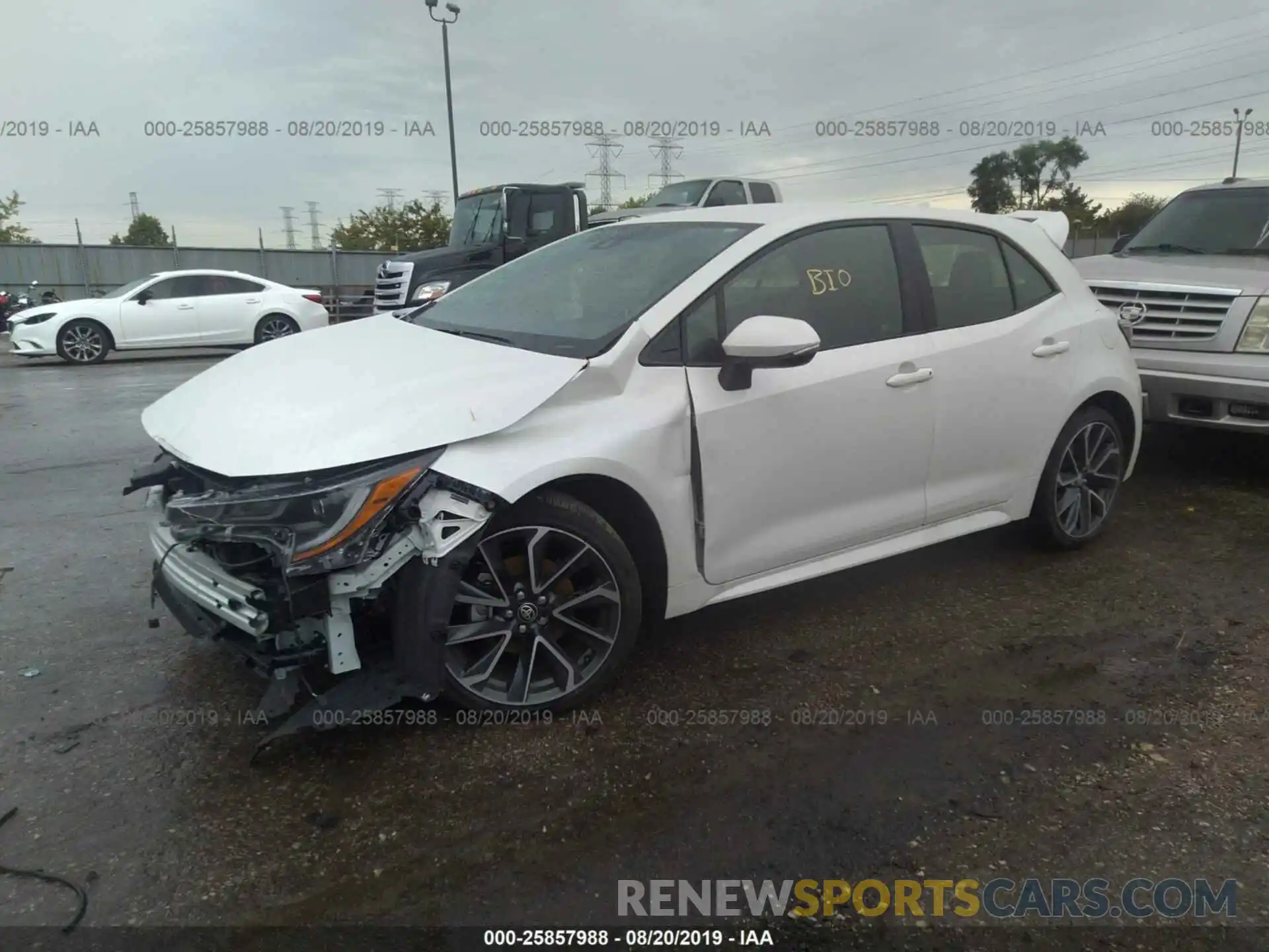 2 Photograph of a damaged car JTNK4RBE3K3042055 TOYOTA COROLLA 2019