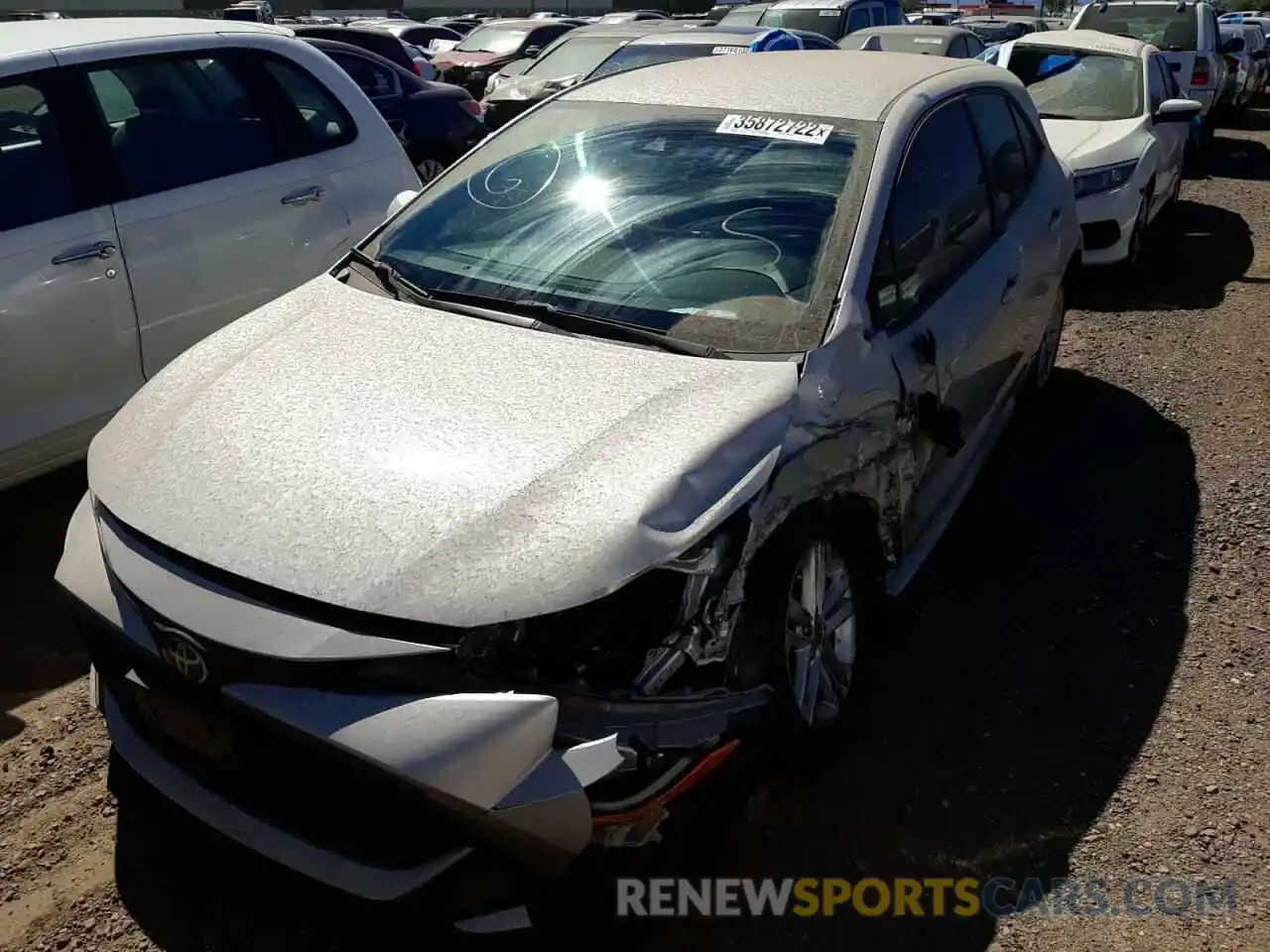 2 Photograph of a damaged car JTNK4RBE3K3043013 TOYOTA COROLLA 2019