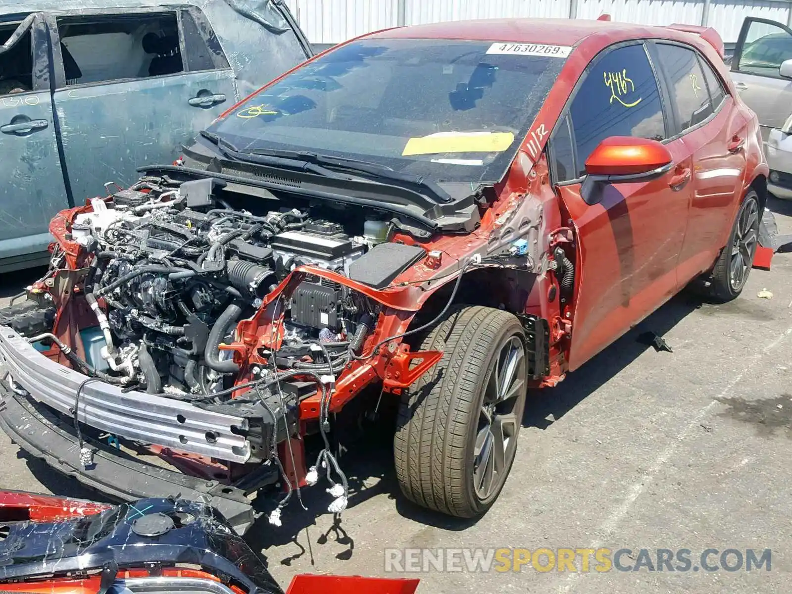 2 Photograph of a damaged car JTNK4RBE3K3045702 TOYOTA COROLLA 2019