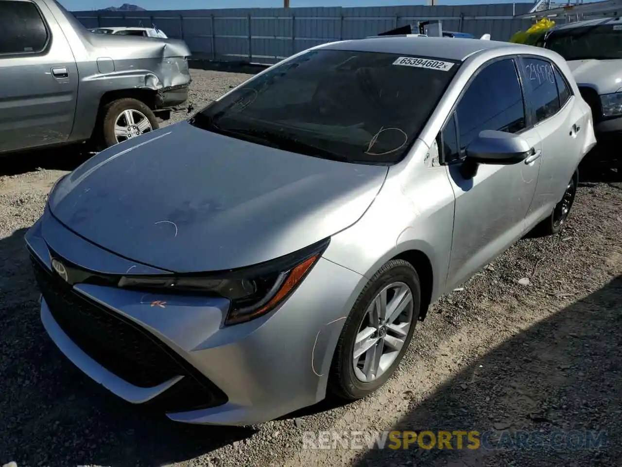 2 Photograph of a damaged car JTNK4RBE3K3064203 TOYOTA COROLLA 2019