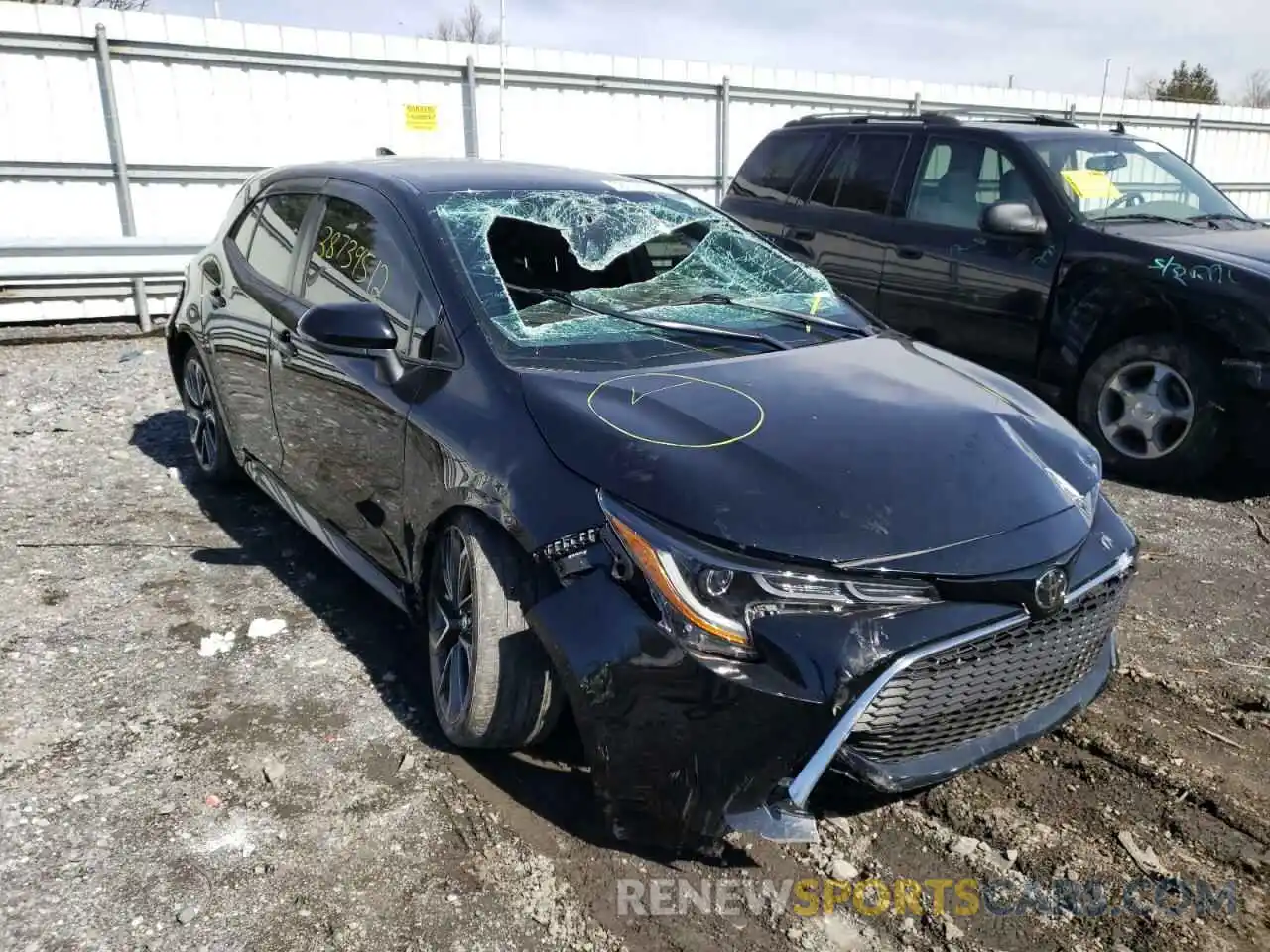 1 Photograph of a damaged car JTNK4RBE4K3031095 TOYOTA COROLLA 2019