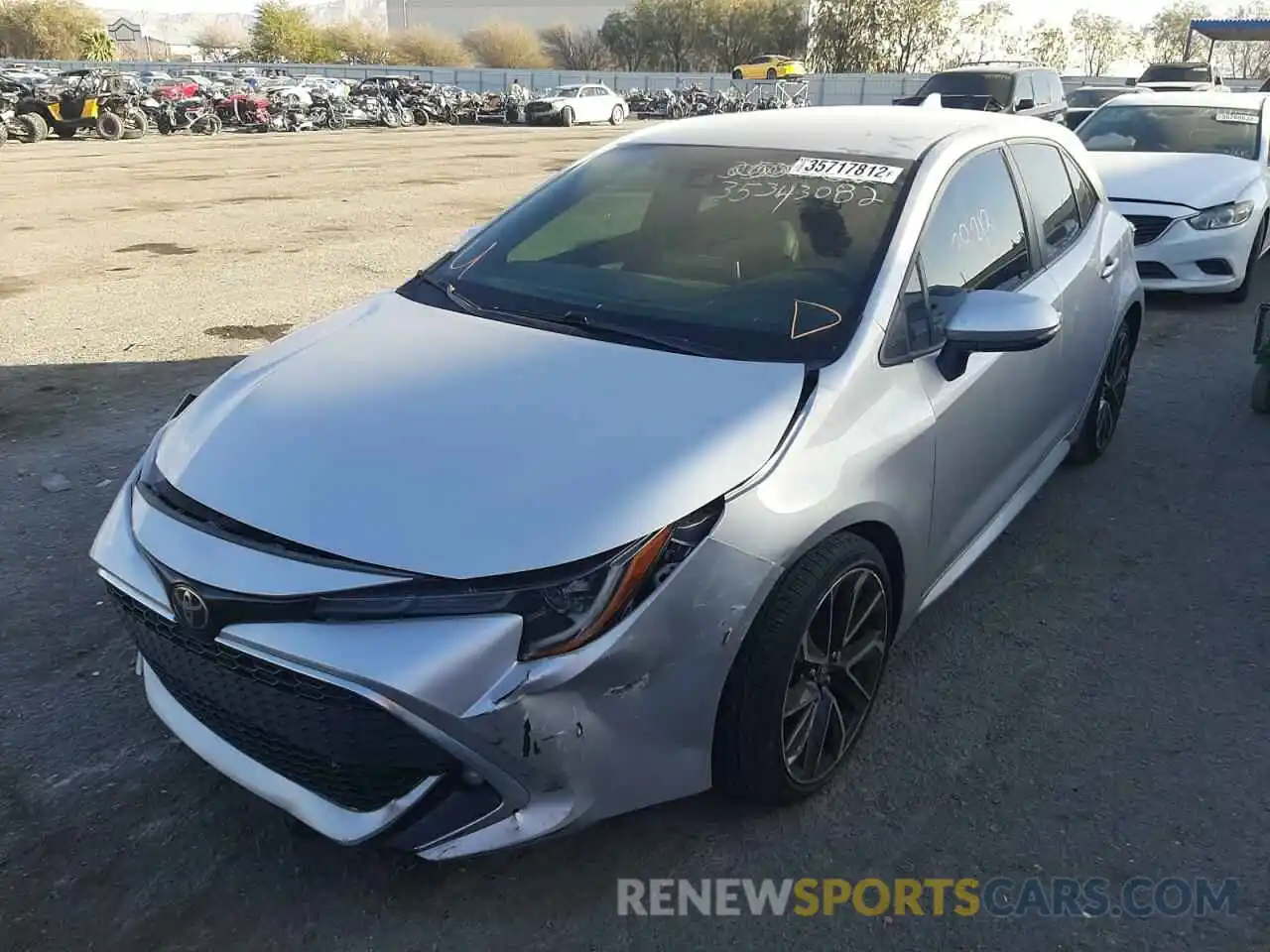 2 Photograph of a damaged car JTNK4RBE4K3044218 TOYOTA COROLLA 2019