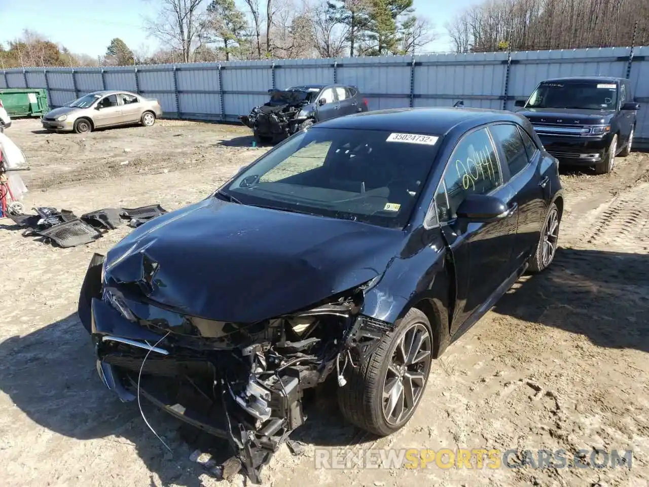 2 Photograph of a damaged car JTNK4RBE4K3045451 TOYOTA COROLLA 2019