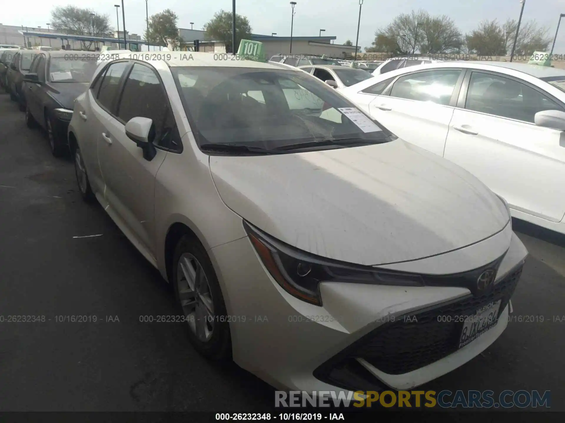 1 Photograph of a damaged car JTNK4RBE4K3046650 TOYOTA COROLLA 2019