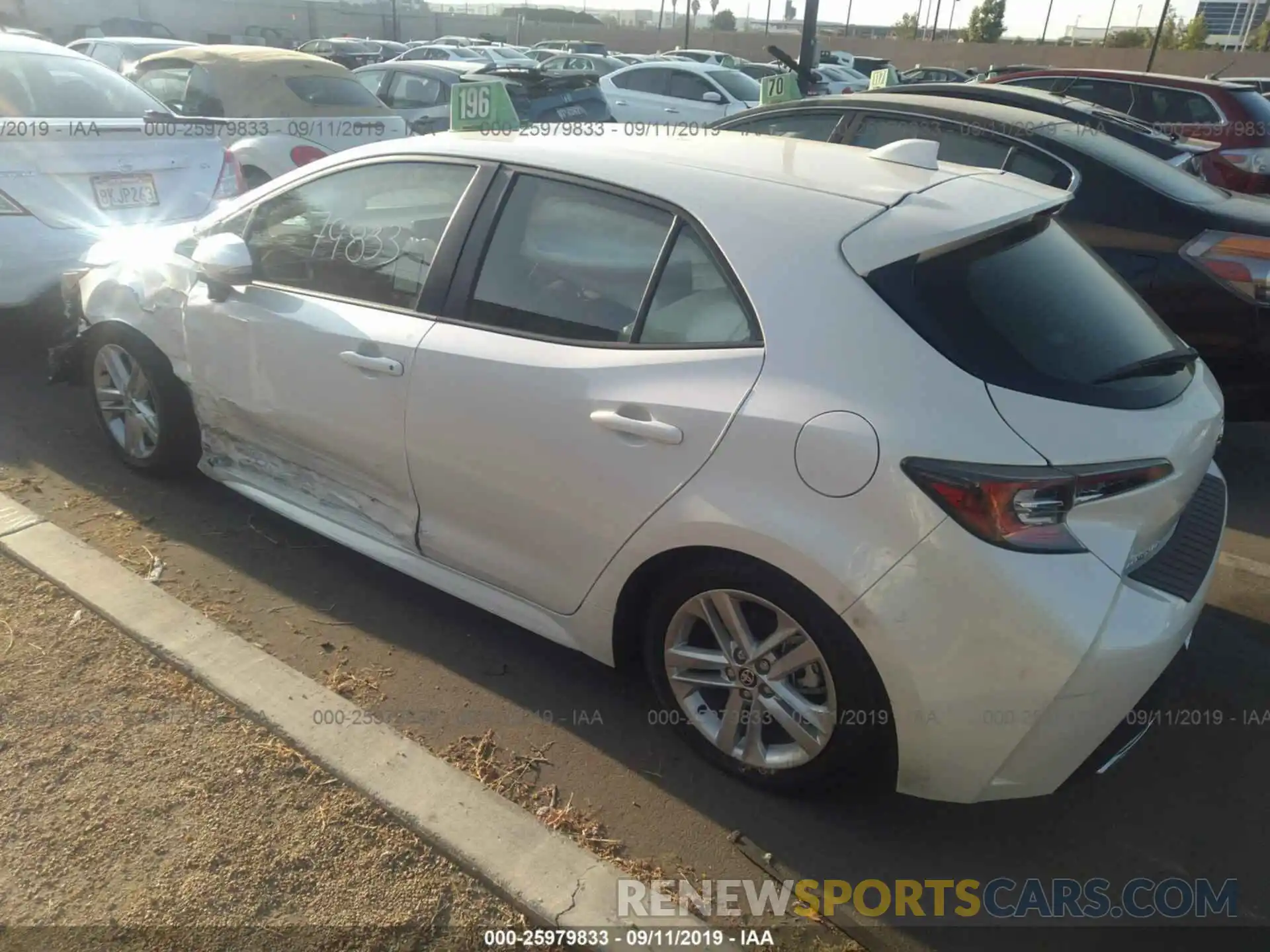 3 Photograph of a damaged car JTNK4RBE4K3047488 TOYOTA COROLLA 2019