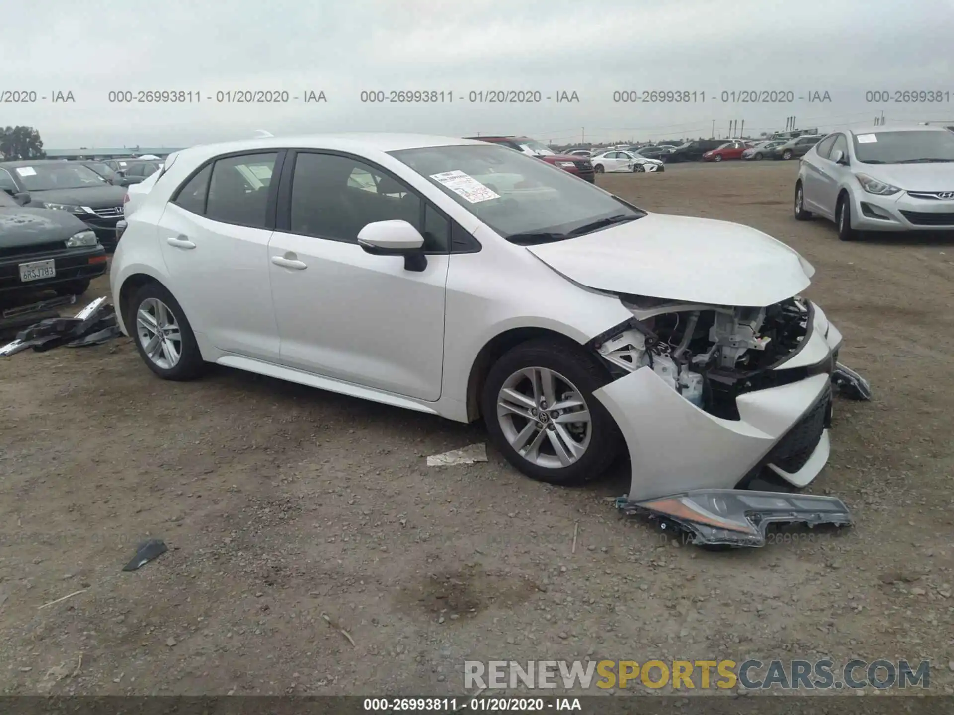 1 Photograph of a damaged car JTNK4RBE4K3057826 TOYOTA COROLLA 2019