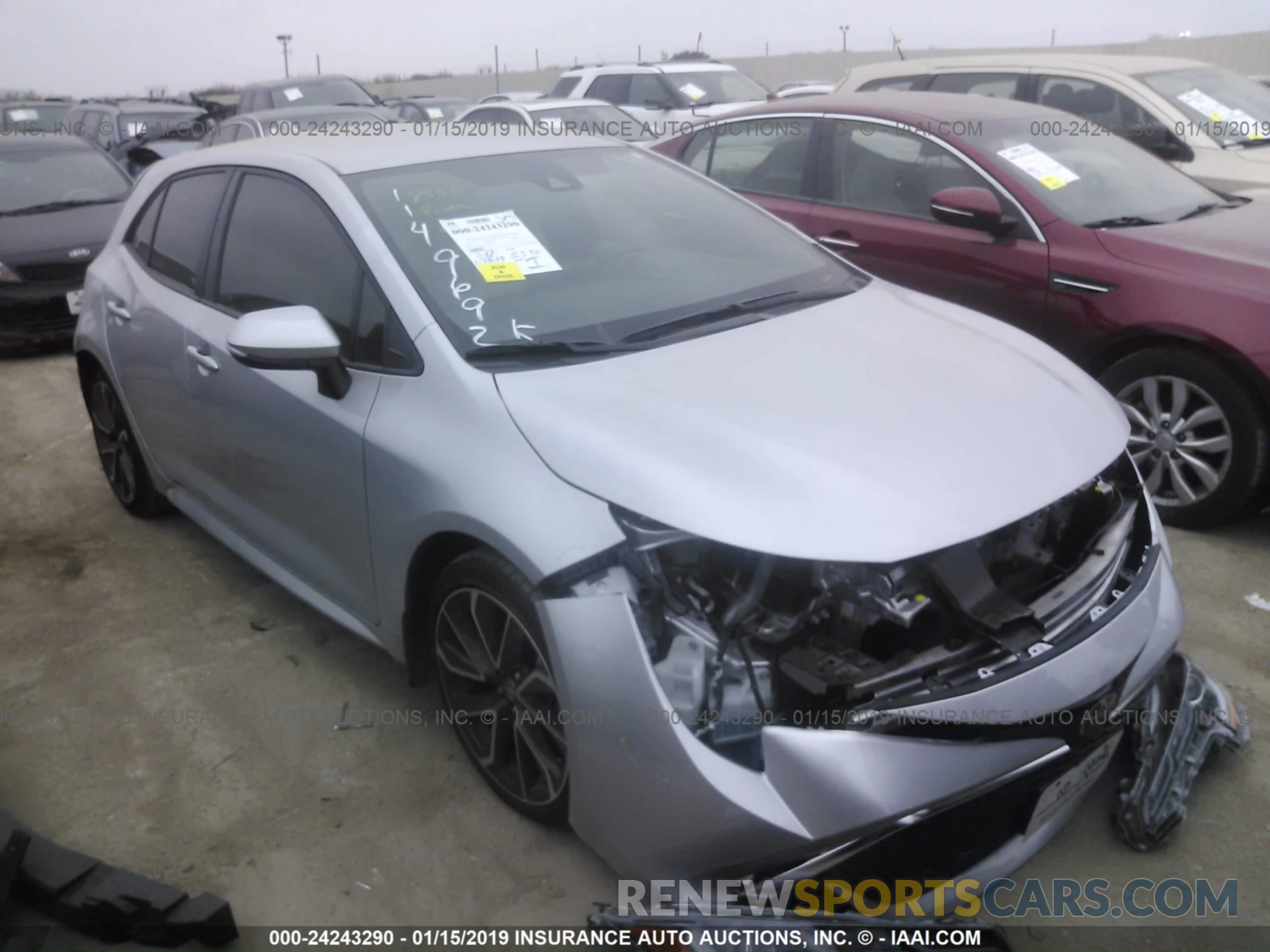 1 Photograph of a damaged car JTNK4RBE5K3006576 TOYOTA COROLLA 2019